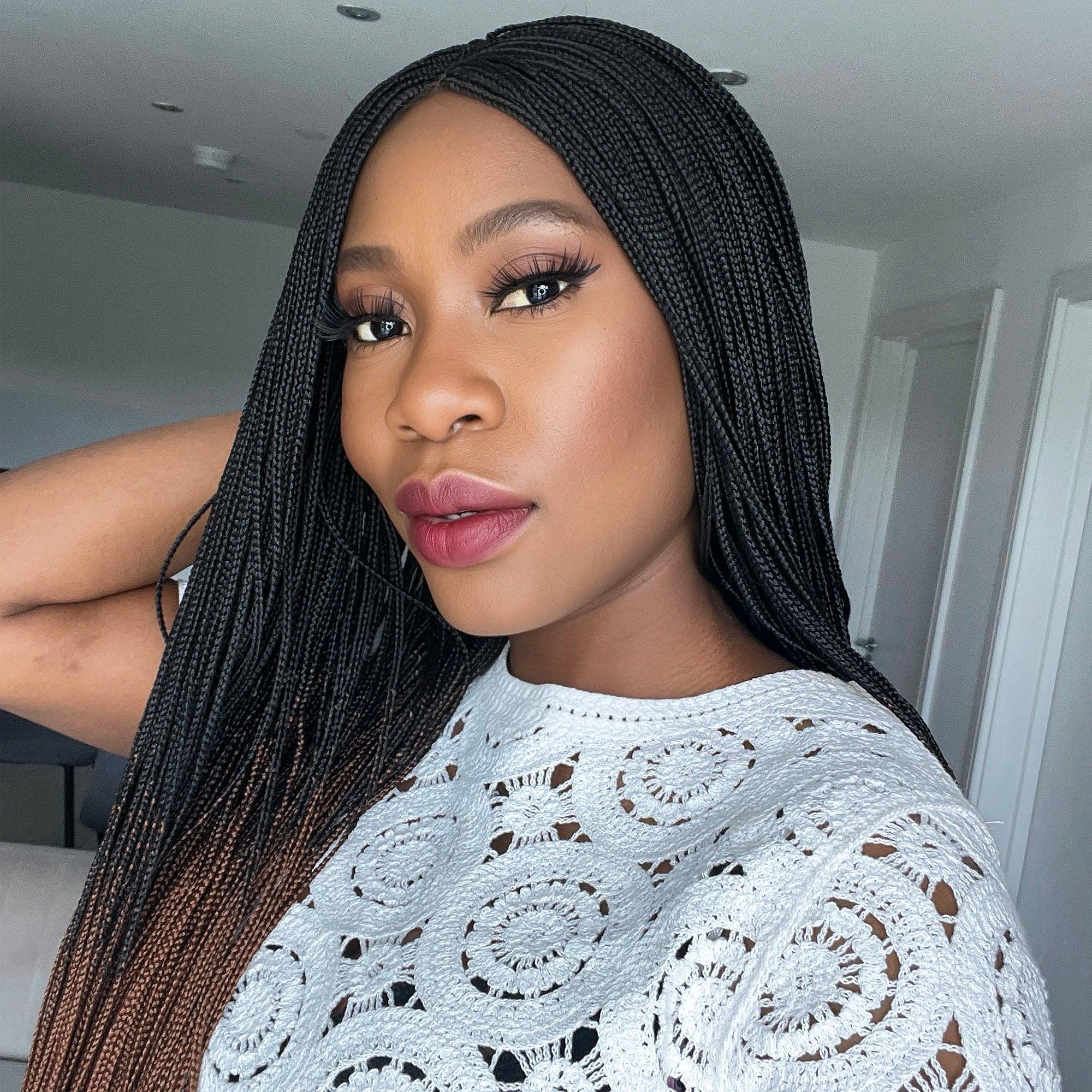 Unique Micro Box Braided Wig - #1b/30 ombre - UniqueBraidedWigs