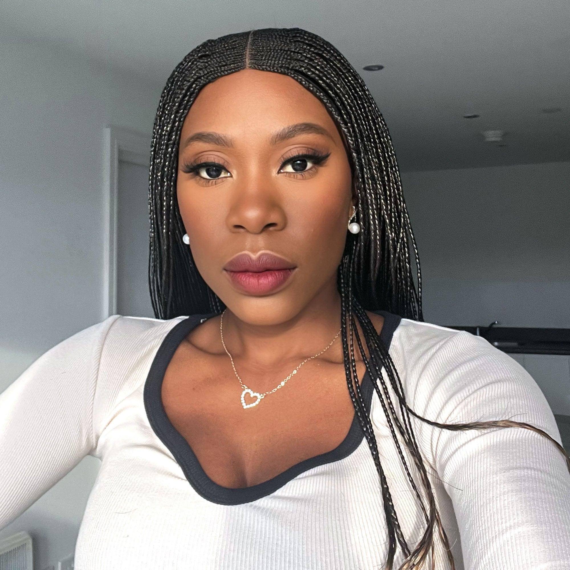 Cornrow Braided Wig with Curls - 1b/27 ombre - UniqueBraidedWigs