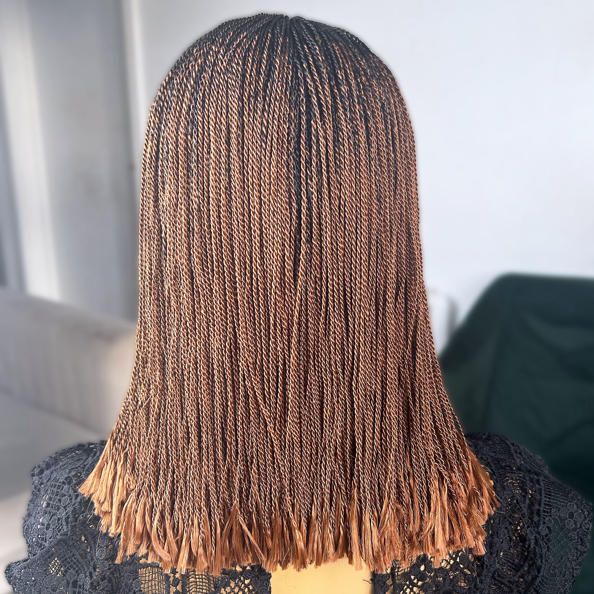 Short Micro Senegalese Twists - #1b/30 Ombre