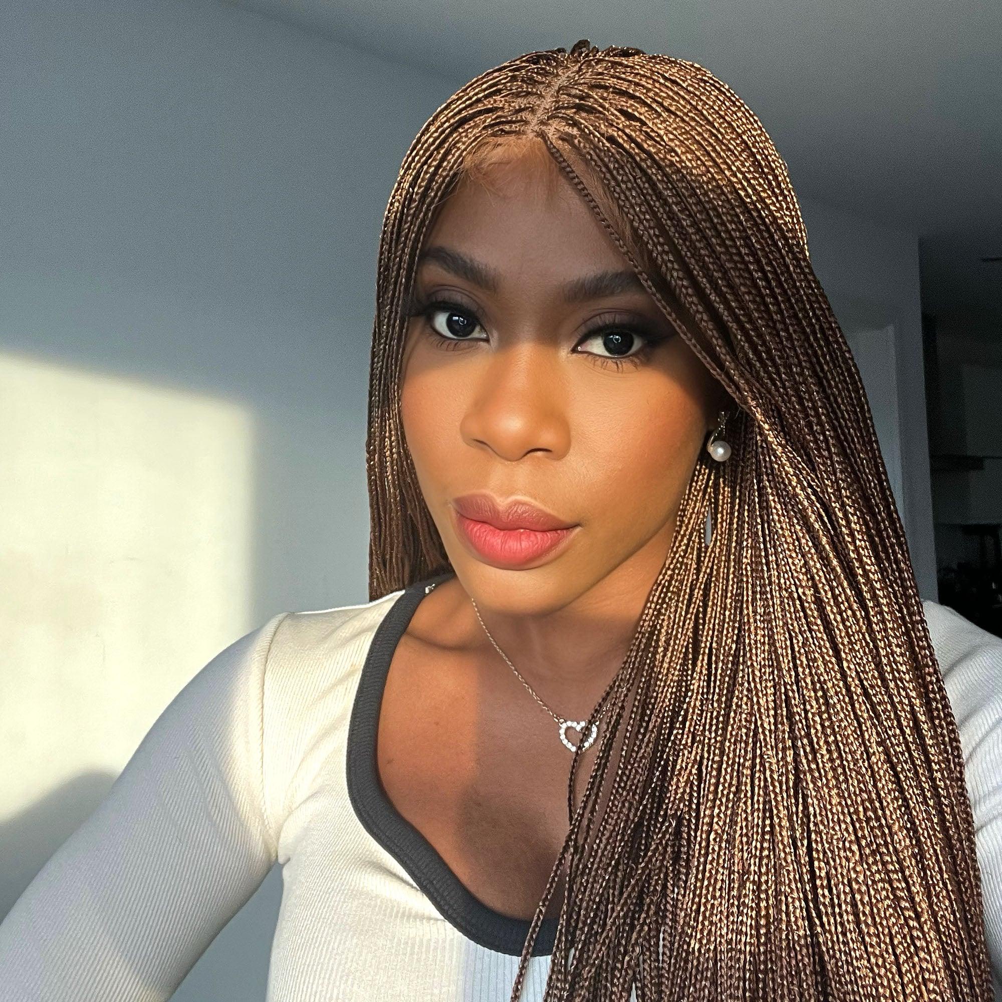 Lace Front Knotless Braided Wig - Vera - UniqueBraidedWigs