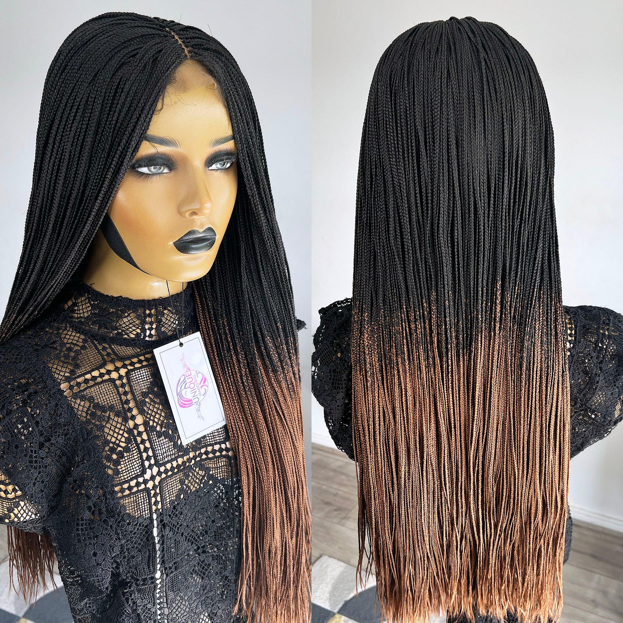 Unique Micro Box Braided Wig - #1b/30 ombre - UniqueBraidedWigs