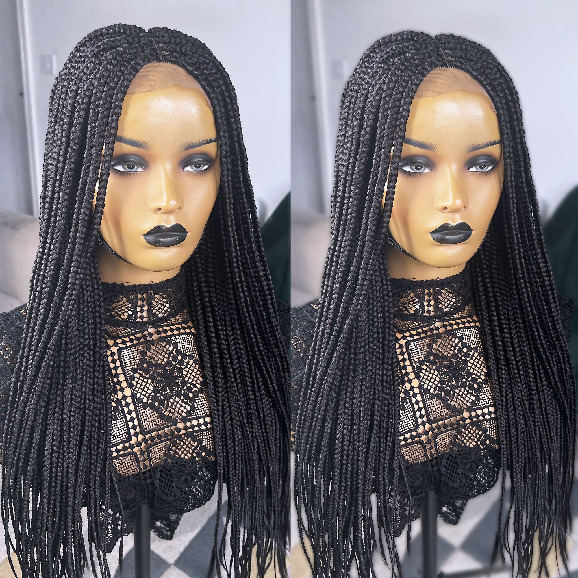 Medium Box Braided Wig - 1b