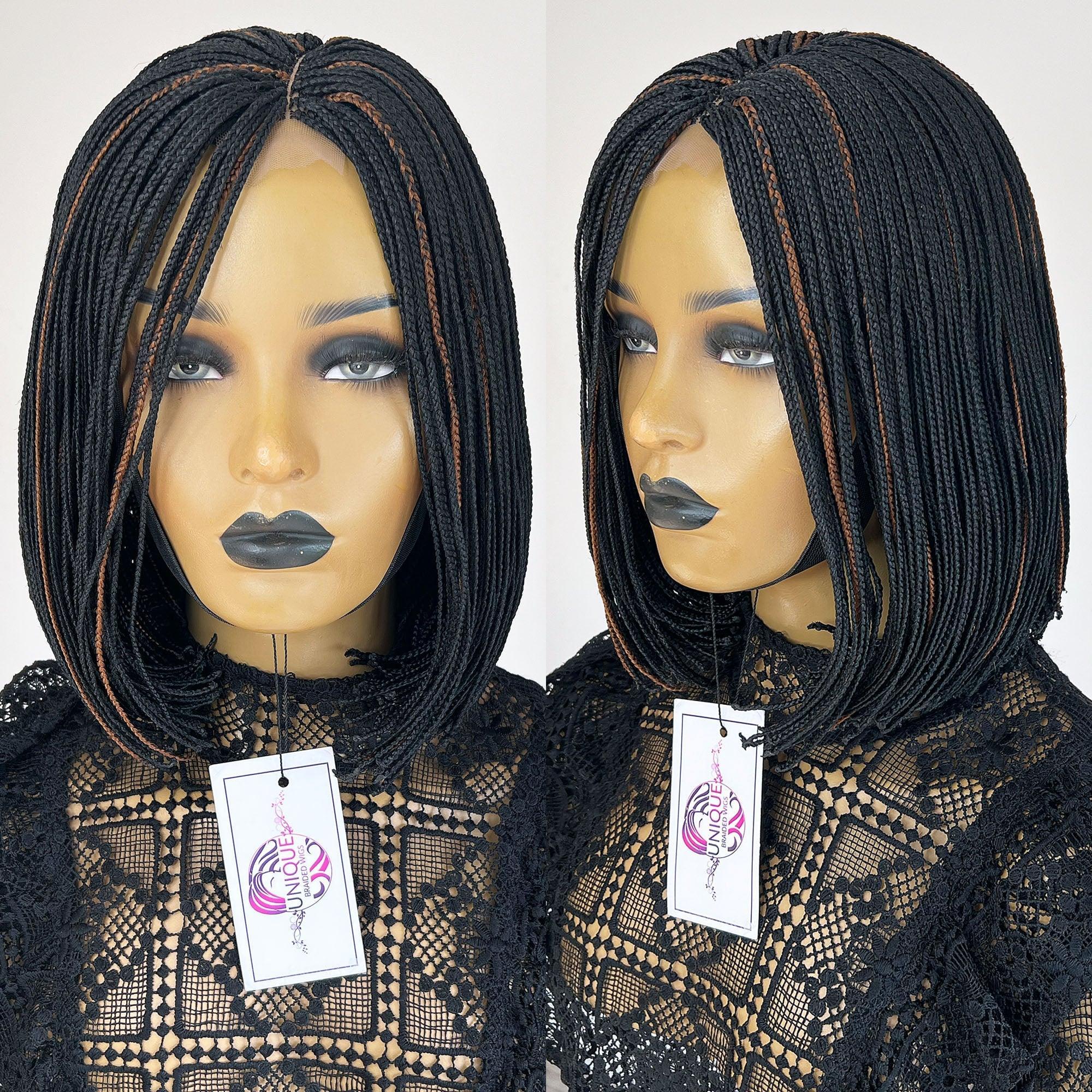 Micro Bob Braided Wig - #1/30 highlights - UniqueBraidedWigs