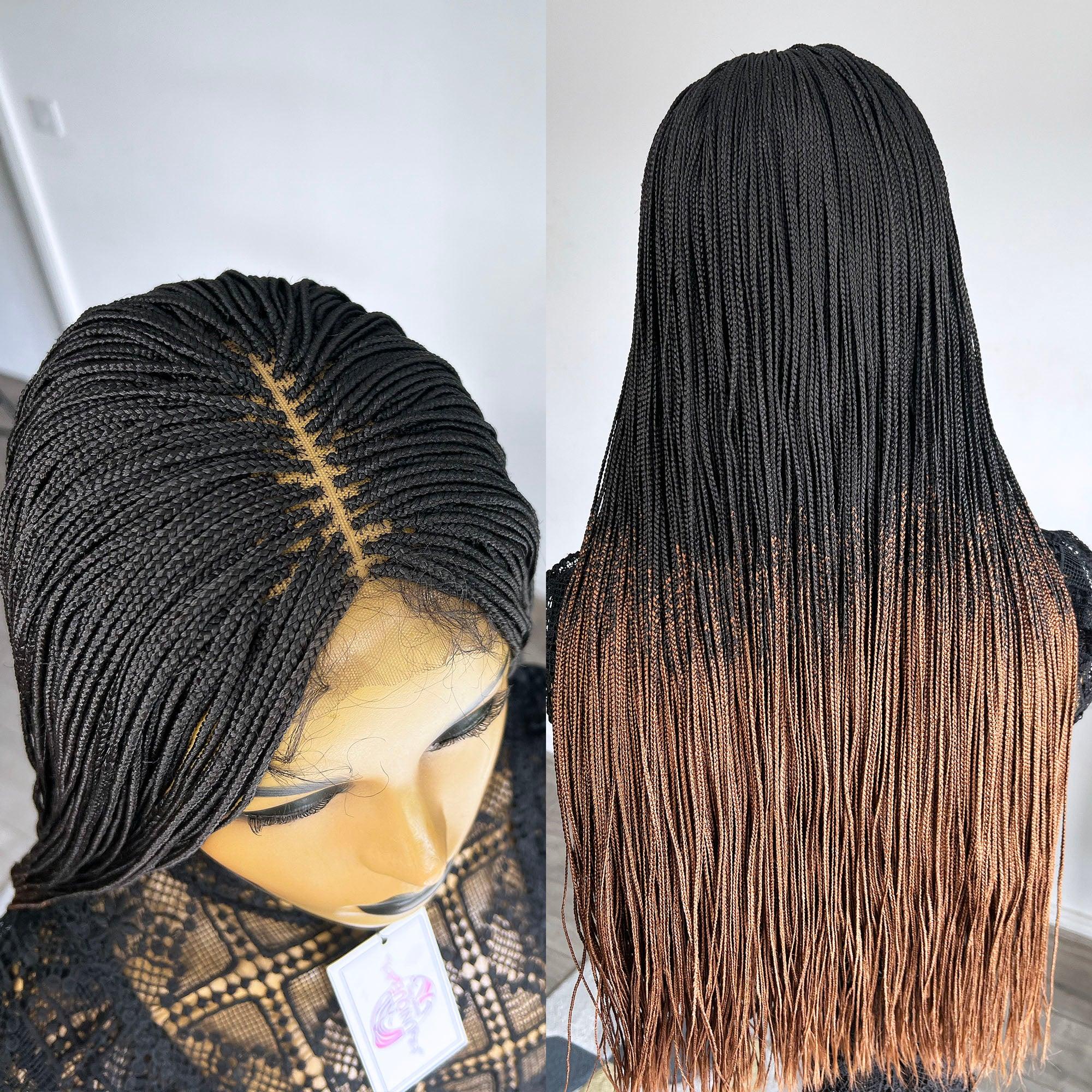 Unique Micro Box Braided Wig - #1b/30 ombre - UniqueBraidedWigs
