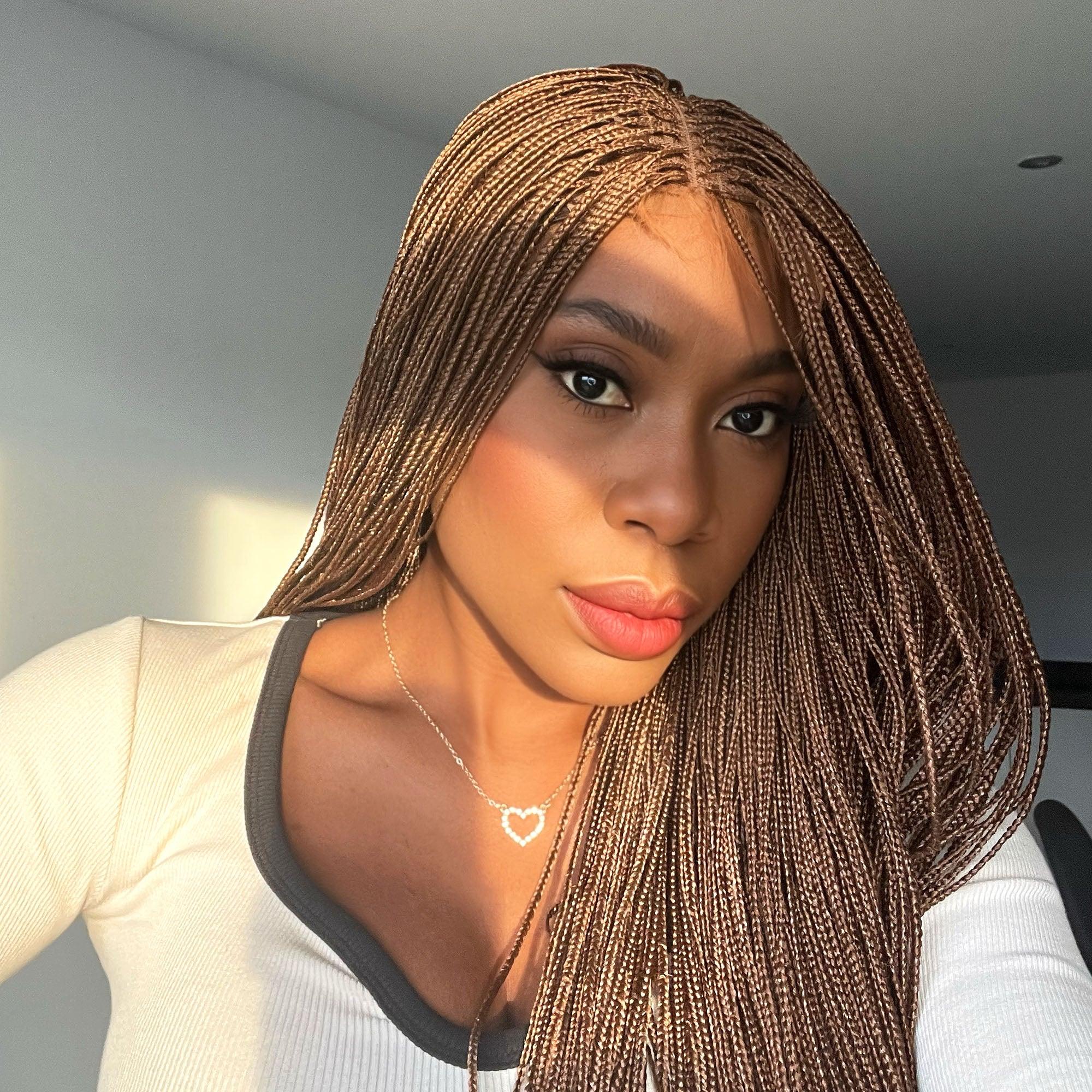 Lace Front Knotless Braided Wig - Vera - UniqueBraidedWigs