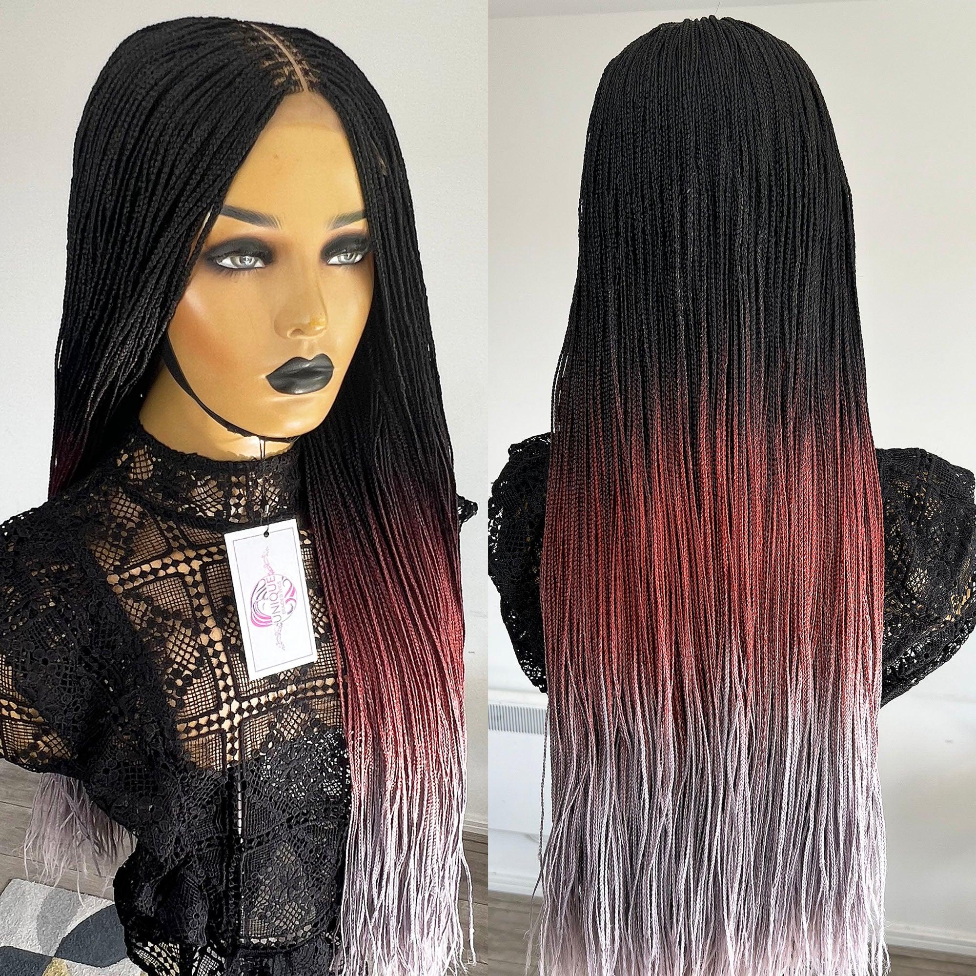 Ombre Tone Knotless Braided Wig - Ade - UniqueBraidedWigs