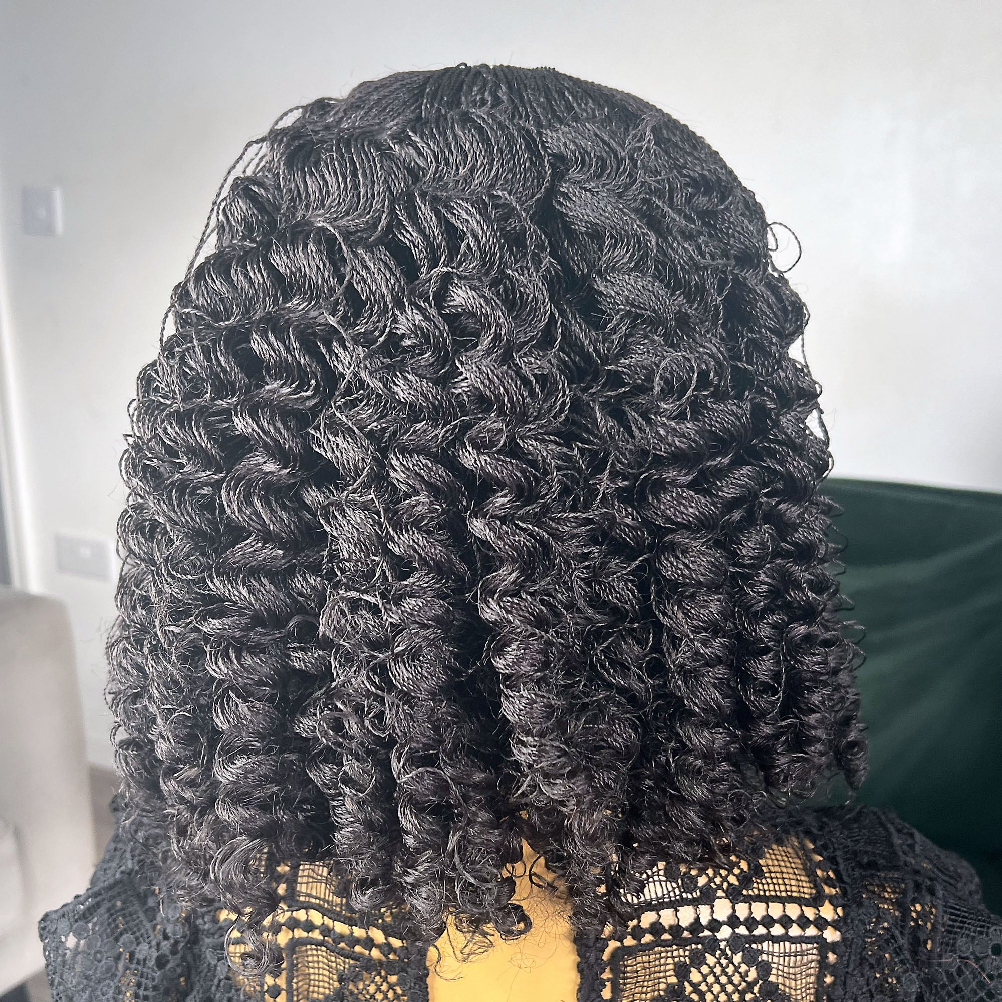 Micro Senegalese Twists with Curls - Color 1b