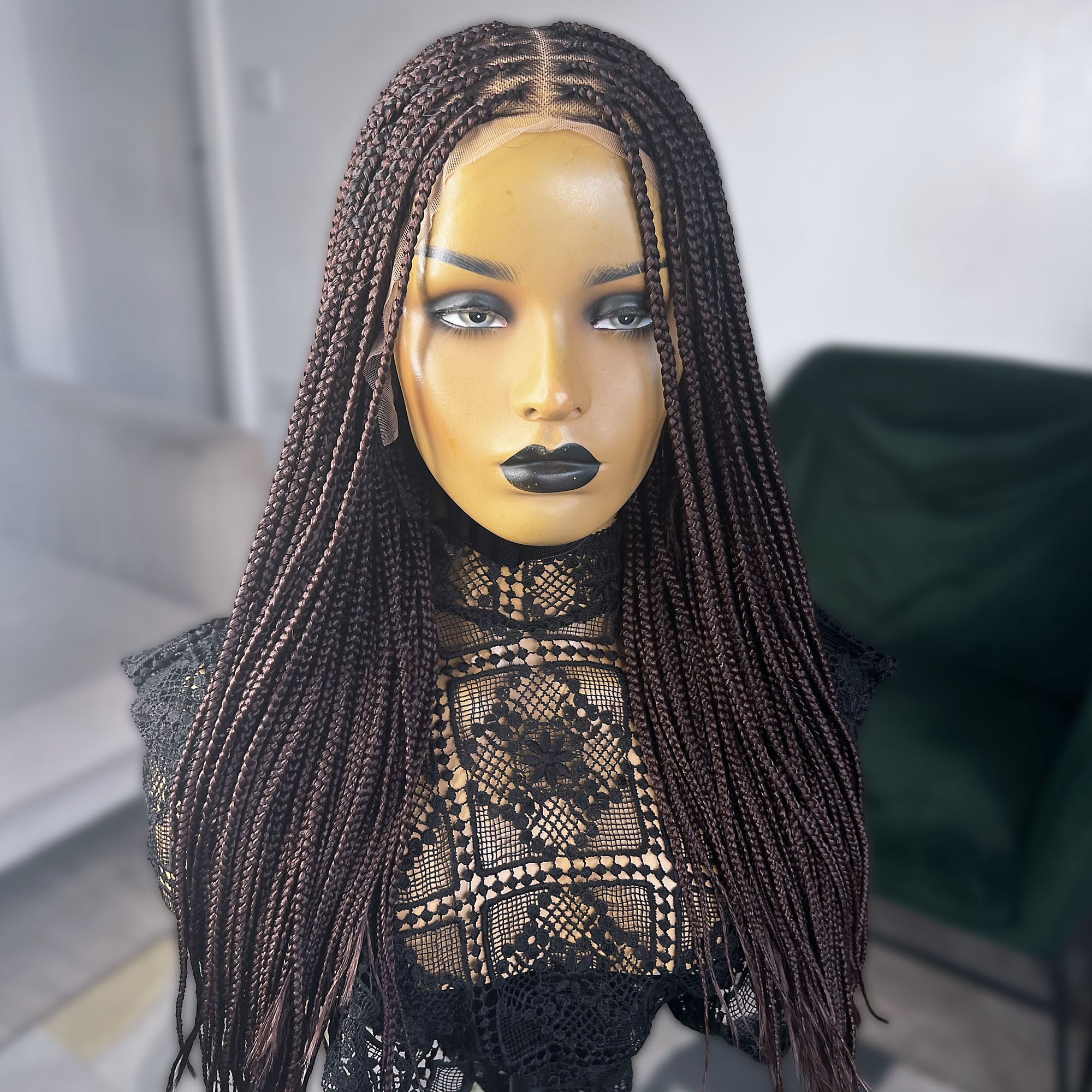 Lace Front Knotless Braided Wig - Color 33