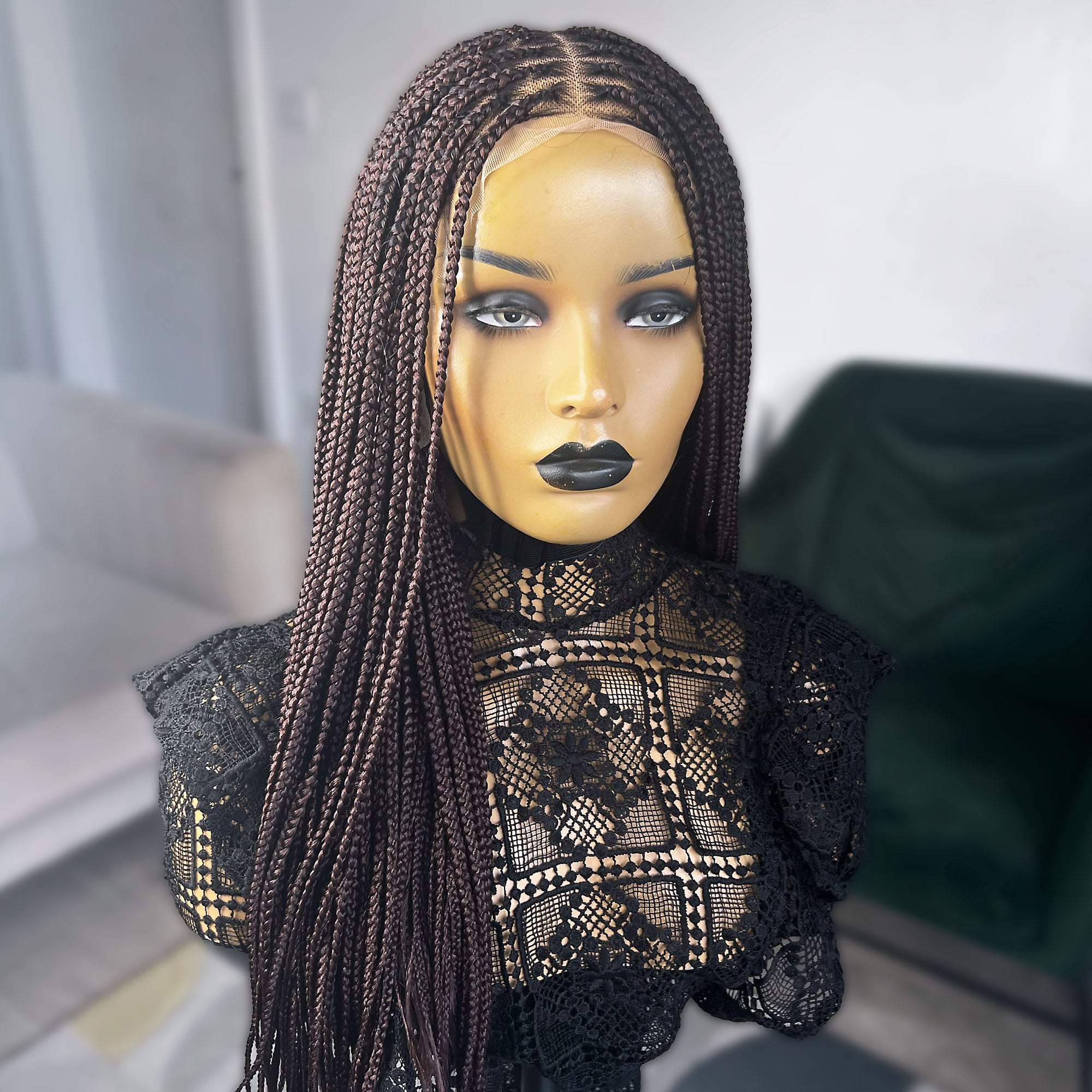 Lace Front Knotless Braided Wig - Color 33