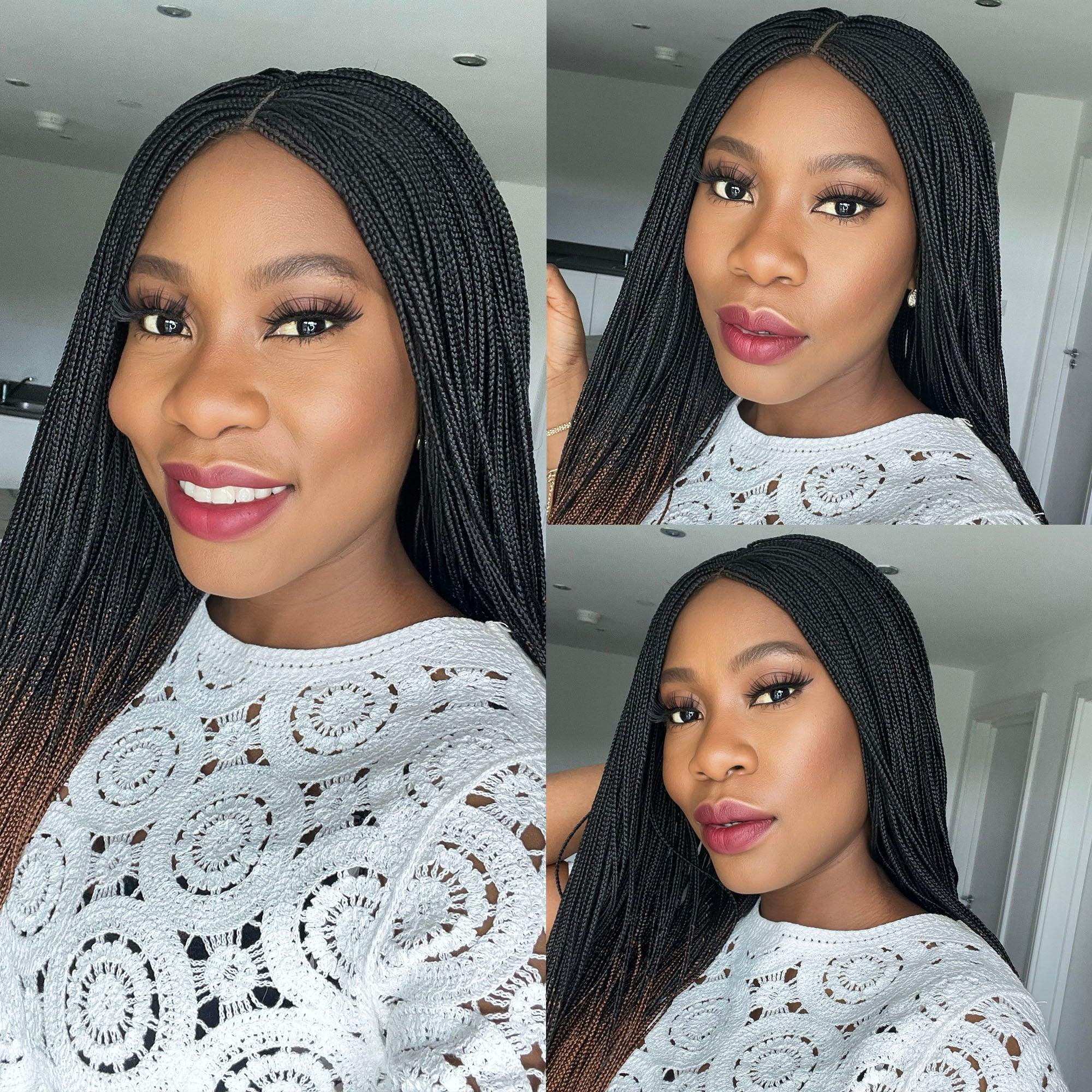Unique Micro Box Braided Wig - #1b/30 ombre - UniqueBraidedWigs