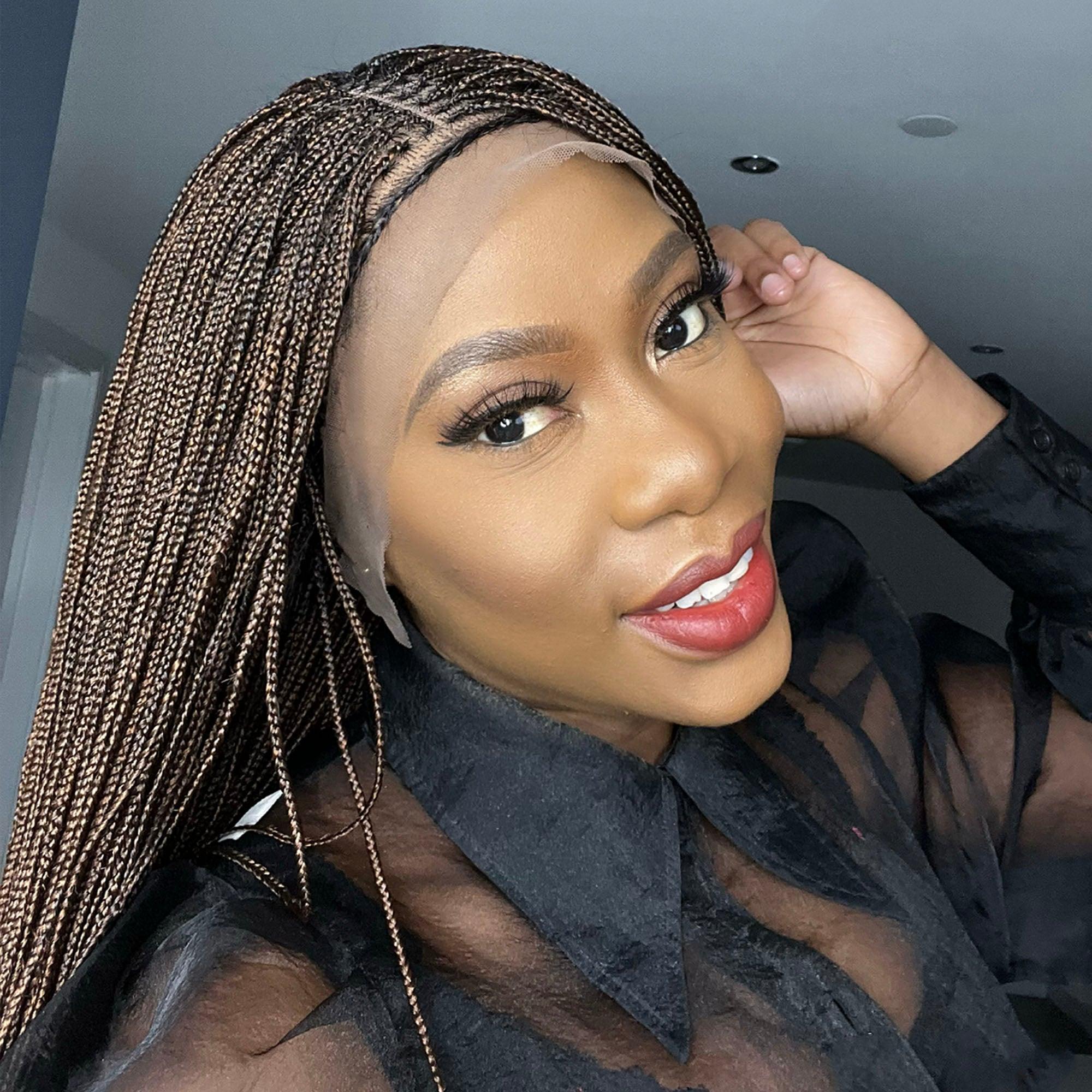 Micro Knotless Box Braids Wig - #1b/30 blend