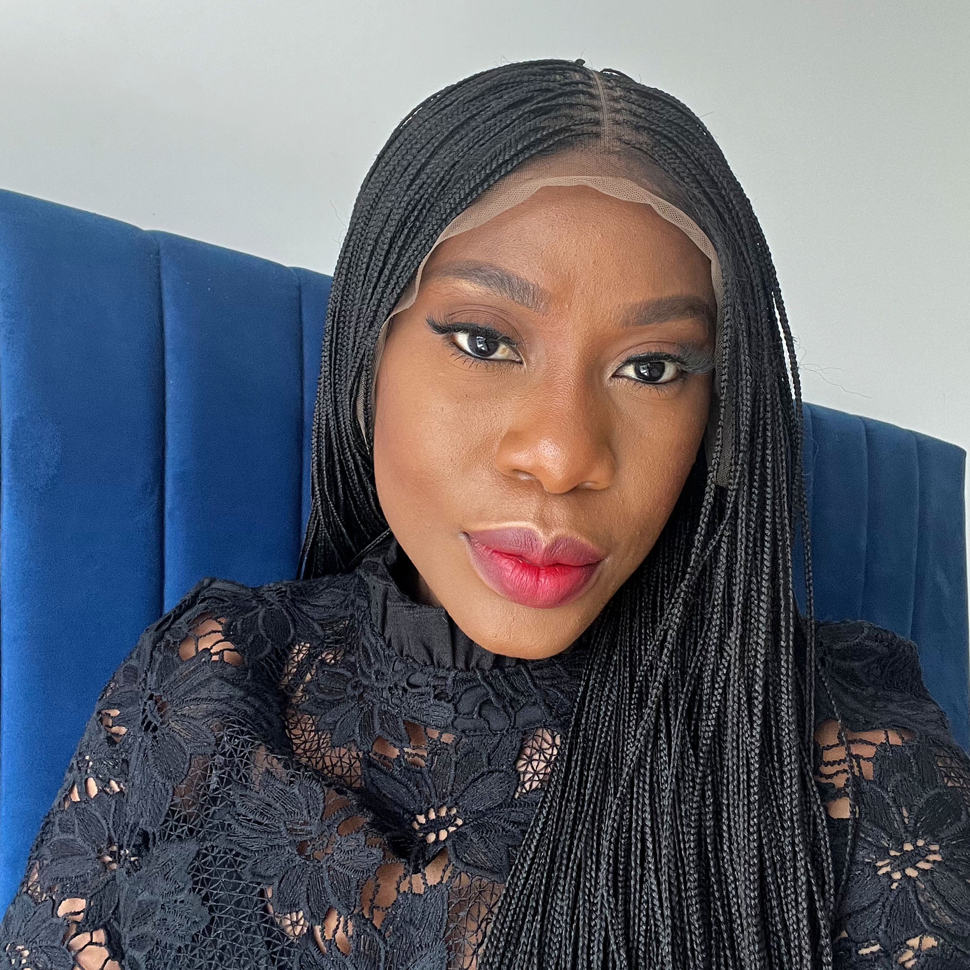 Micro Knotless Braided Wig - #1b