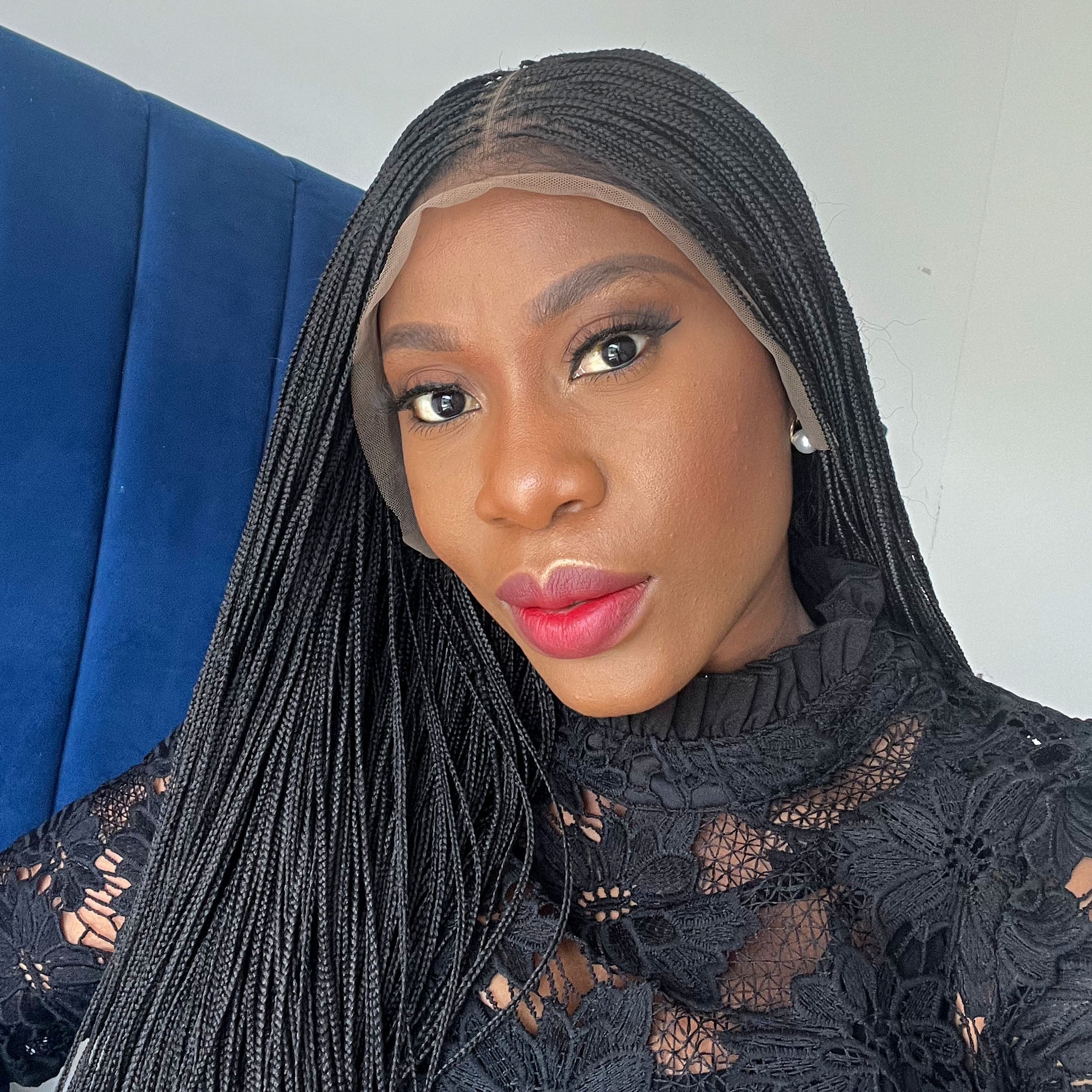 Micro Knotless Braided Wig - #1b