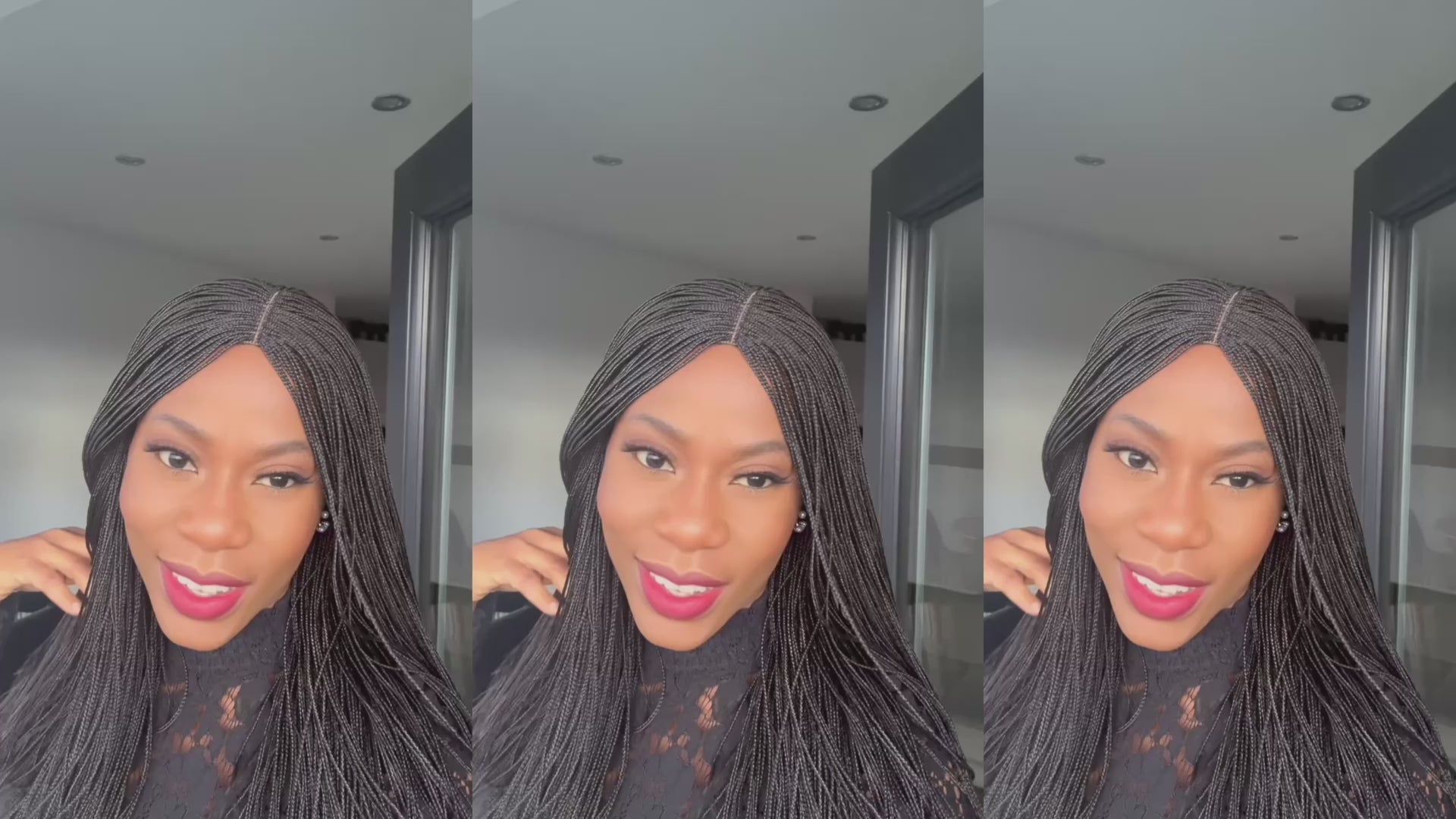 Micro Box Braided Wig - #1b (18 inches)