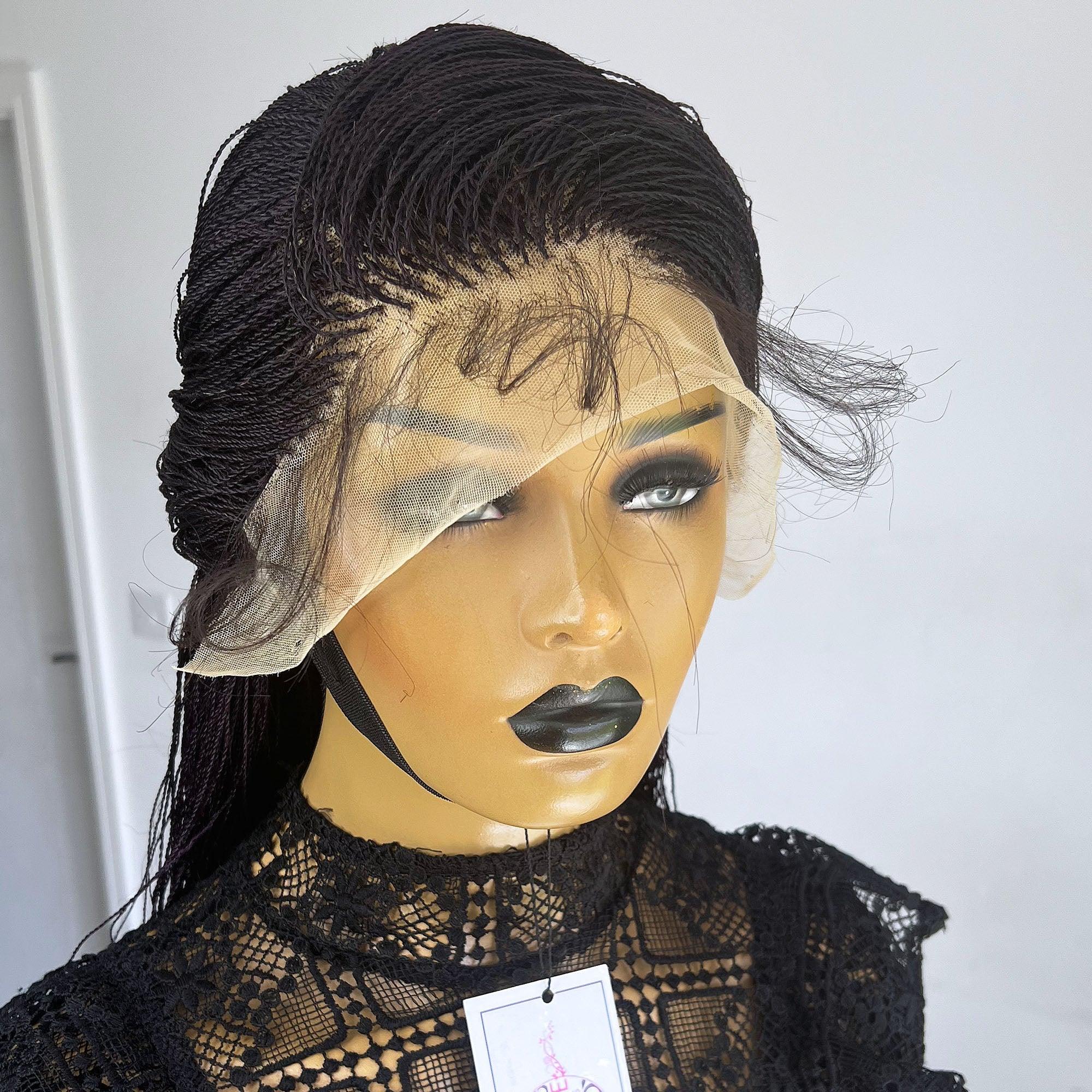Lace Front Micro Senegalese Twists Braided Wig - Belle - UniqueBraidedWigs