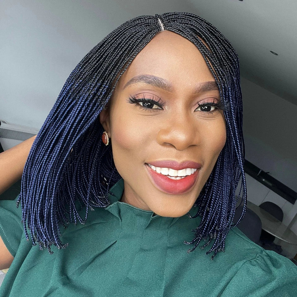 Edna Micro Box Braids - #1b/Blue Ombre