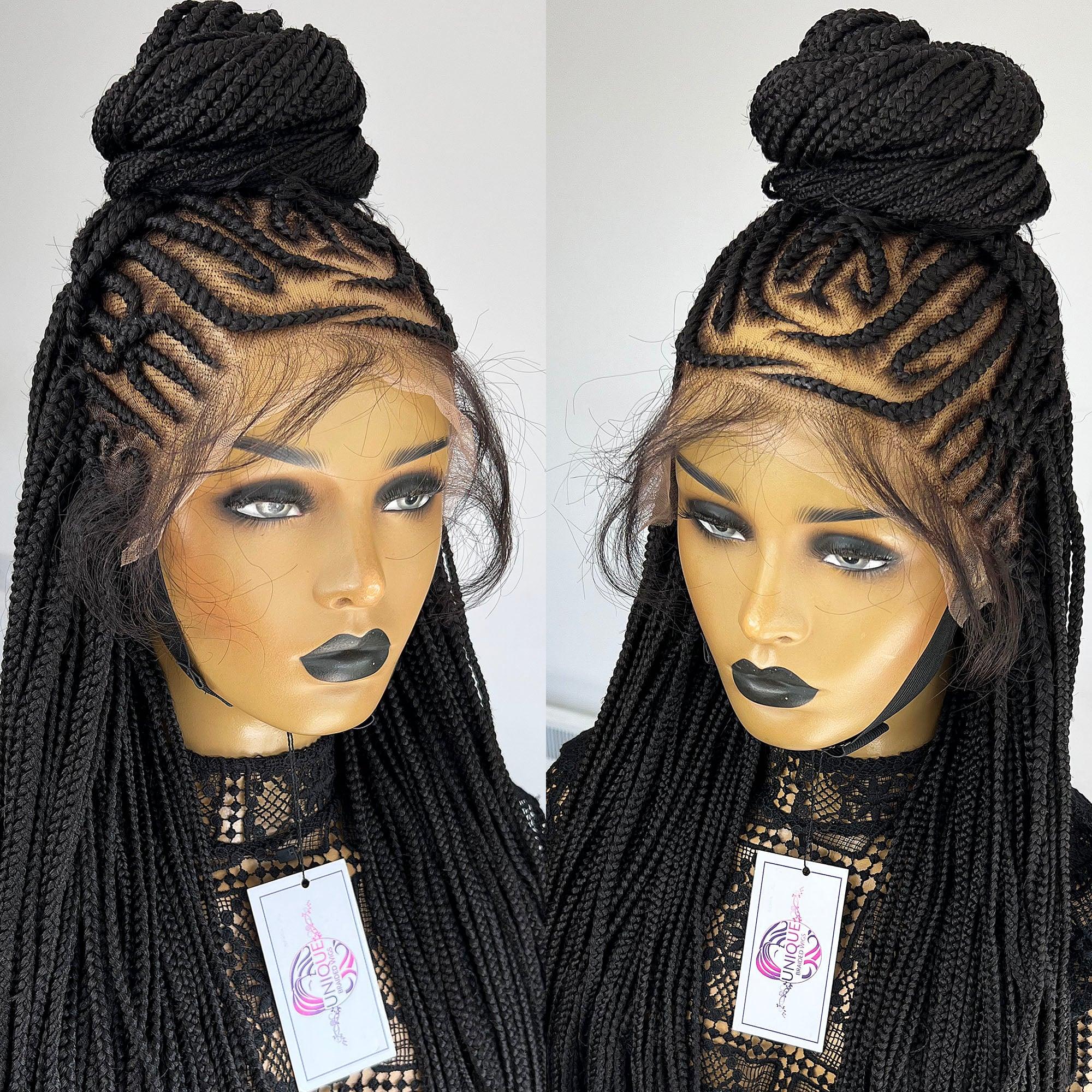 Tribal Cornrow Braided Wig - Sheila - UniqueBraidedWigs