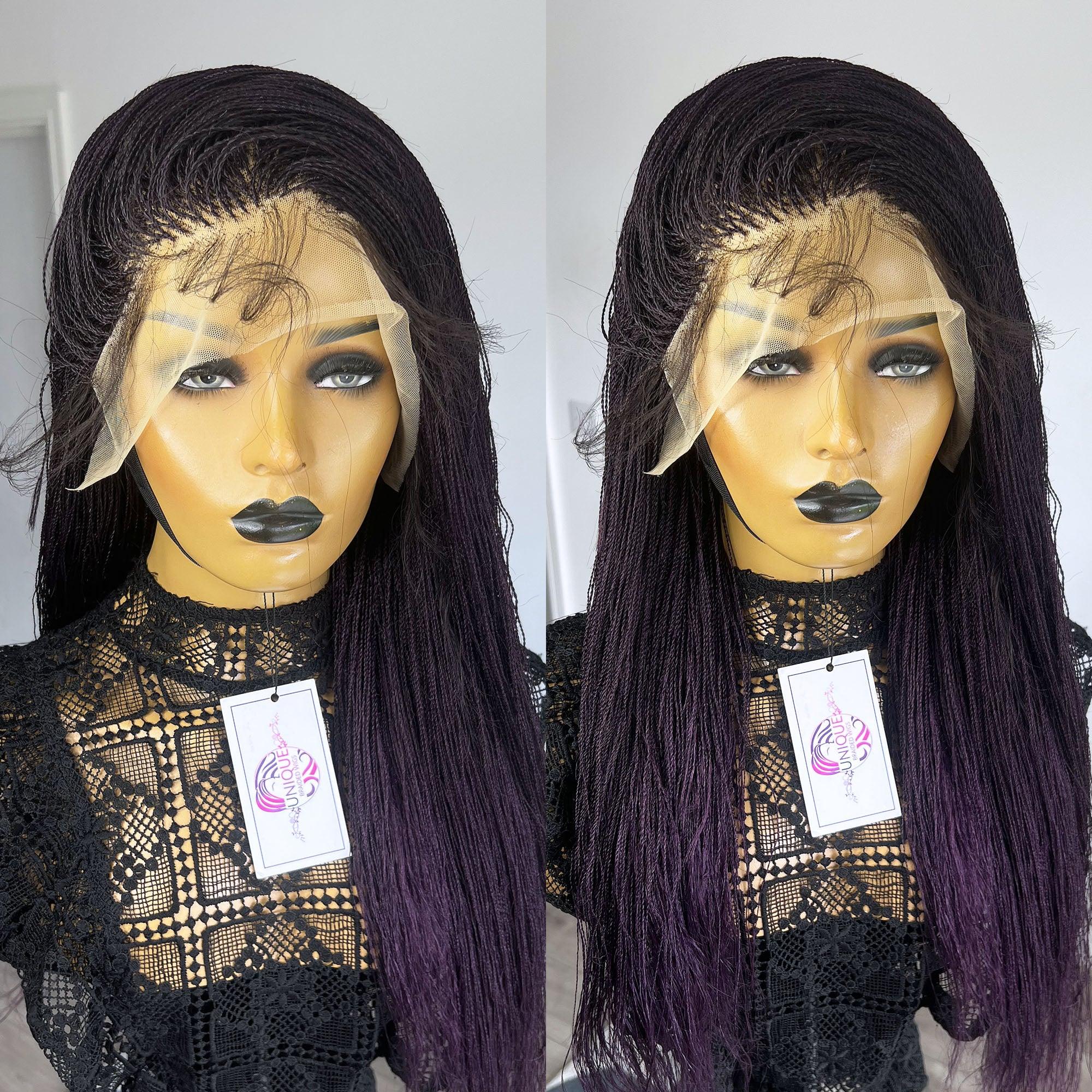 Lace Front Micro Senegalese Twists Braided Wig - Belle - UniqueBraidedWigs