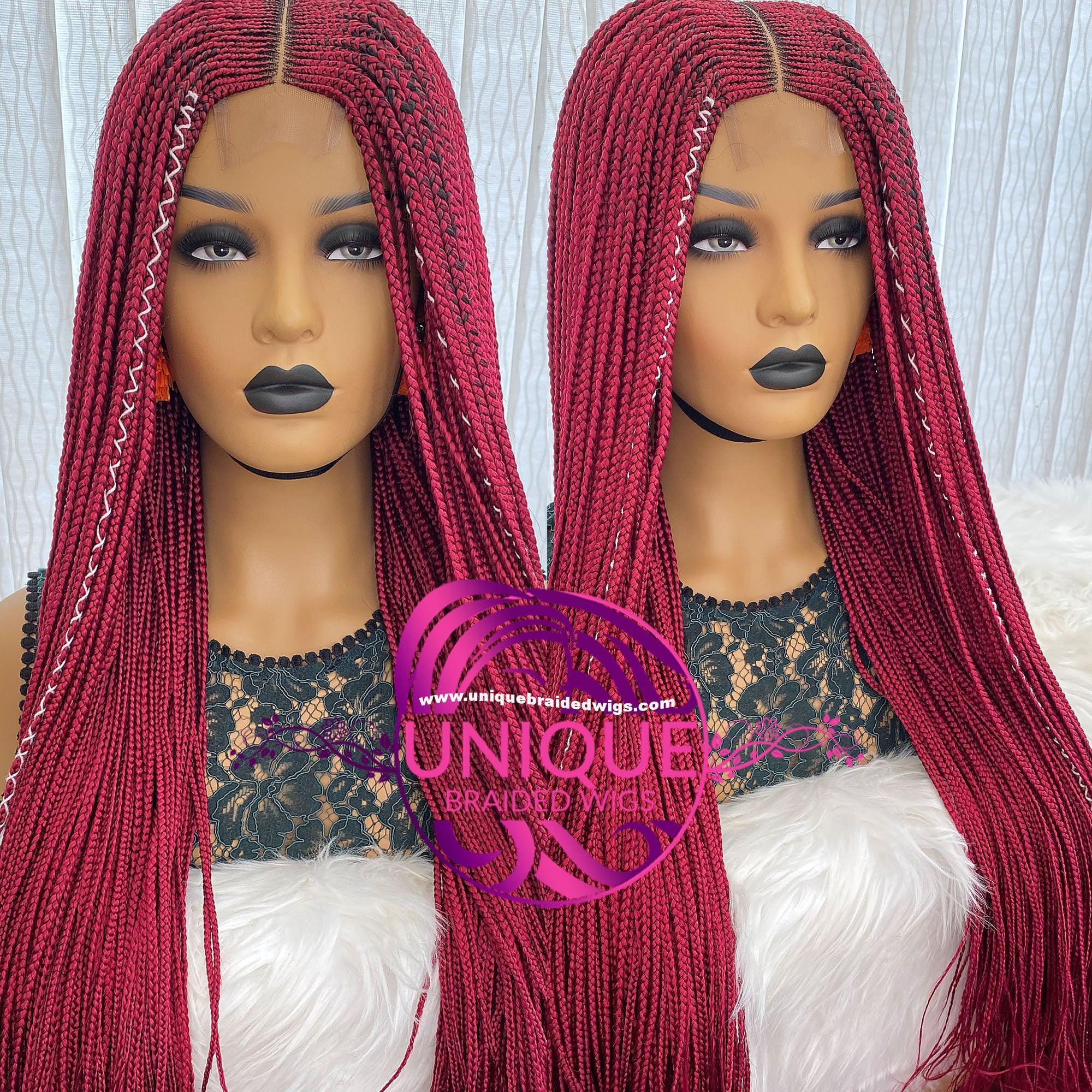 Deep Part Cornrow Braided Wig - Kim - UniqueBraidedWigs