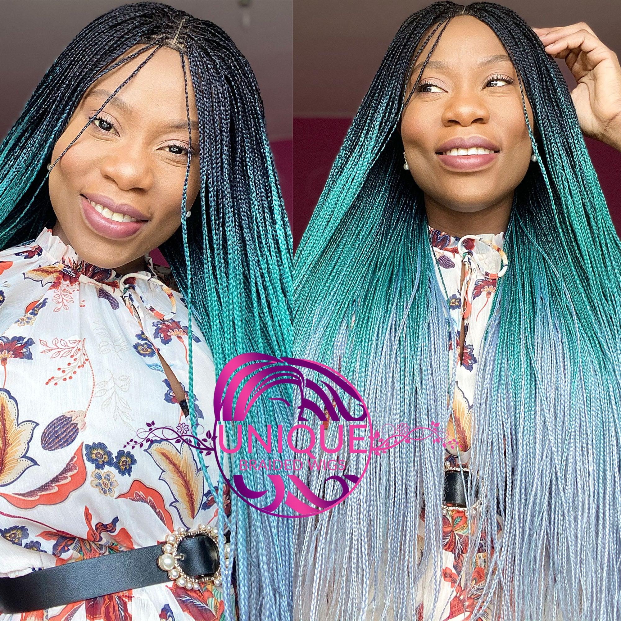 Ombre Tone Knotless Braided Wig - Ade - UniqueBraidedWigs