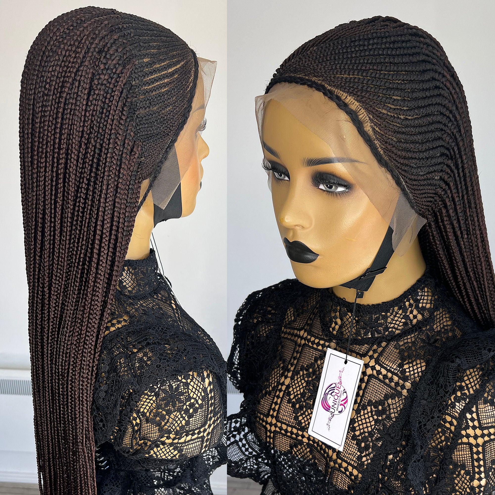 Lace Front Cornrow Braids Wig - Nedra - UniqueBraidedWigs