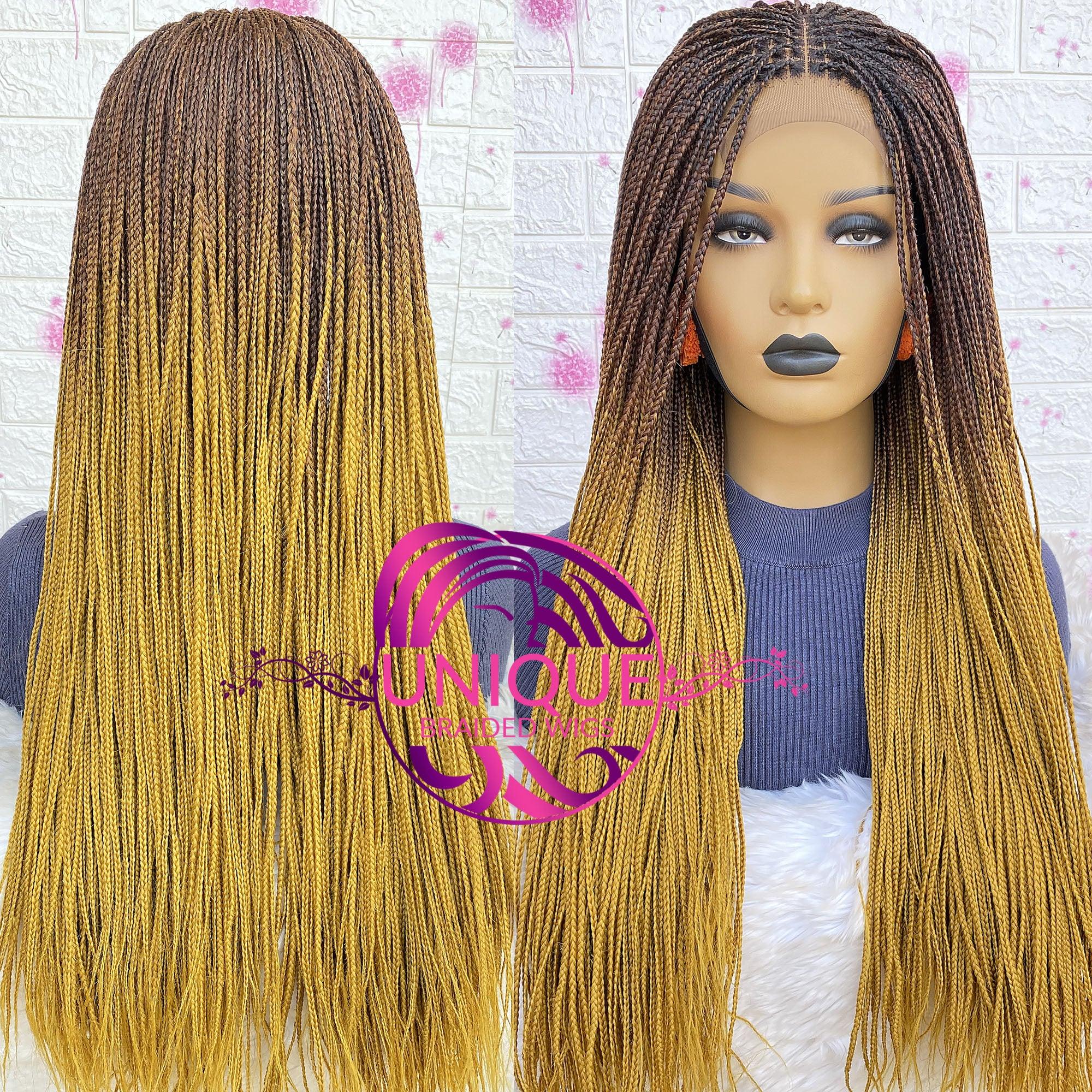 Ombre Tone Knotless Braided Wig - Ade - UniqueBraidedWigs