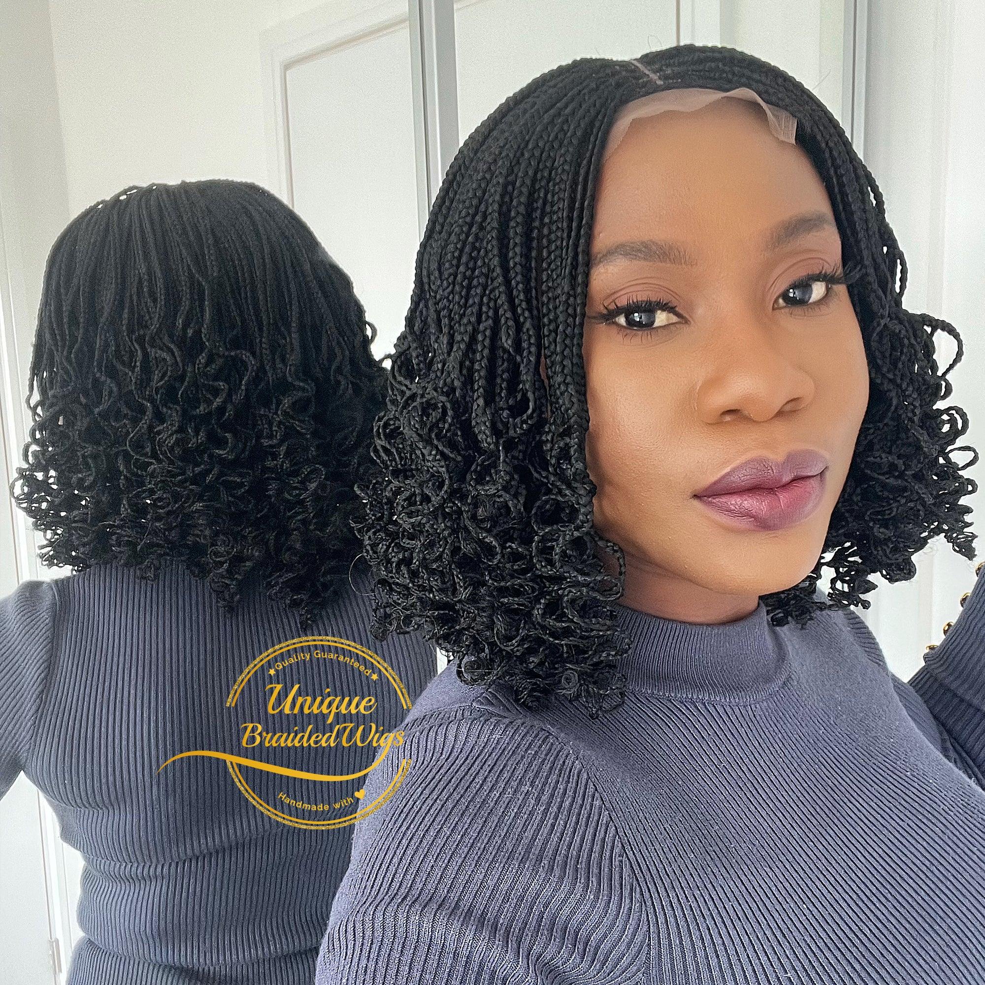 Knotless Box Braids with Curls - Maria - UniqueBraidedWigs
