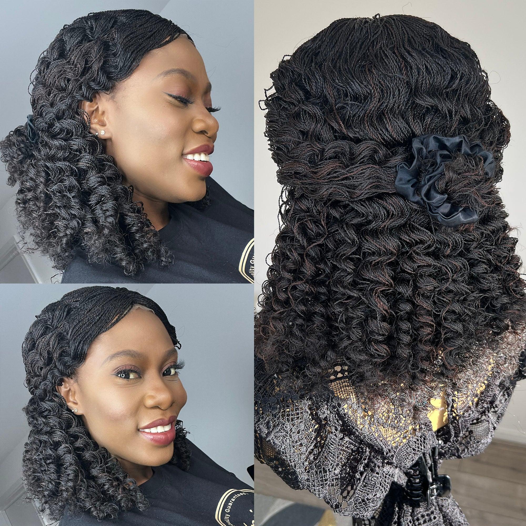 Micro Twists with Curls - Bola - UniqueBraidedWigs