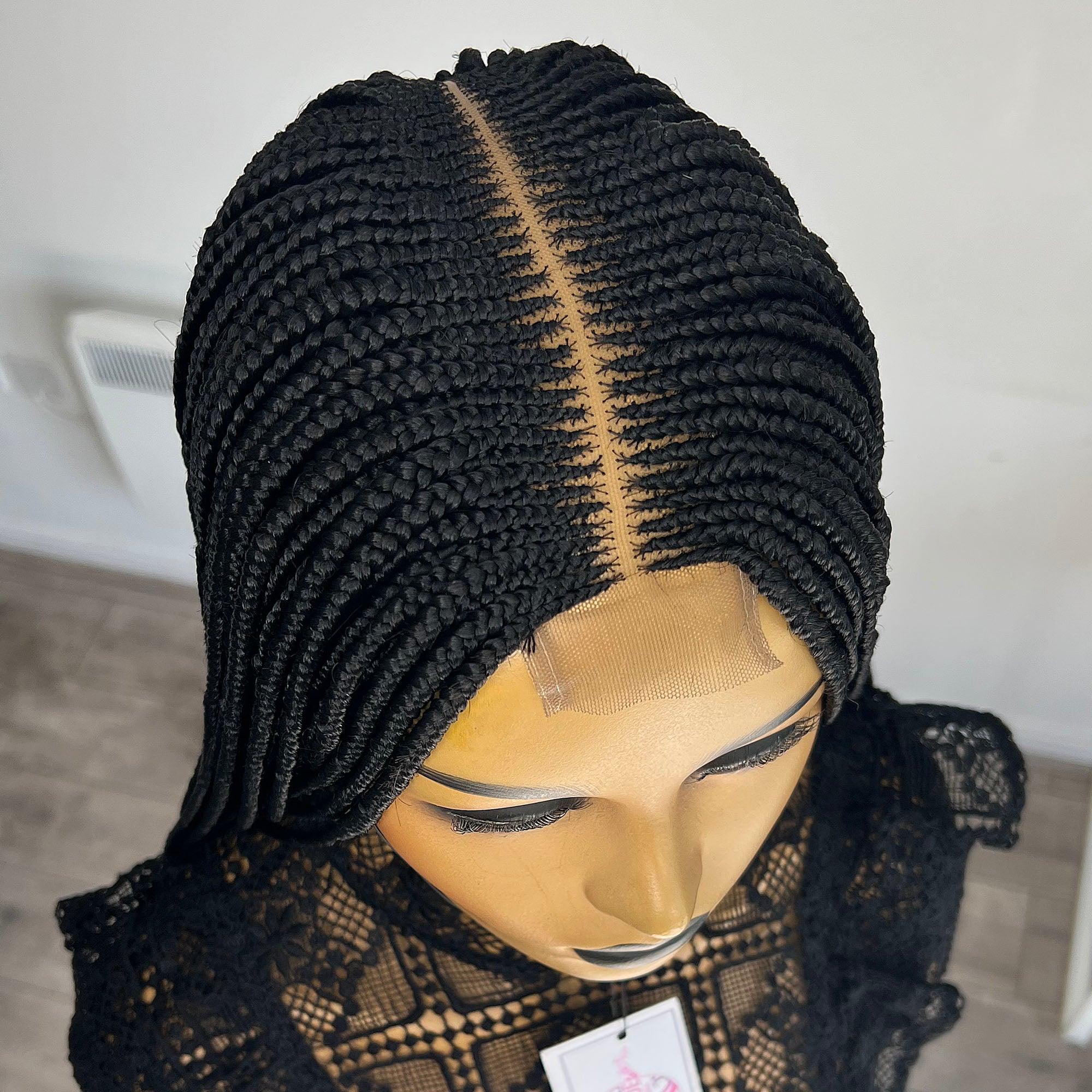 Deep Part Cornrow Braided Wig - Kim - UniqueBraidedWigs