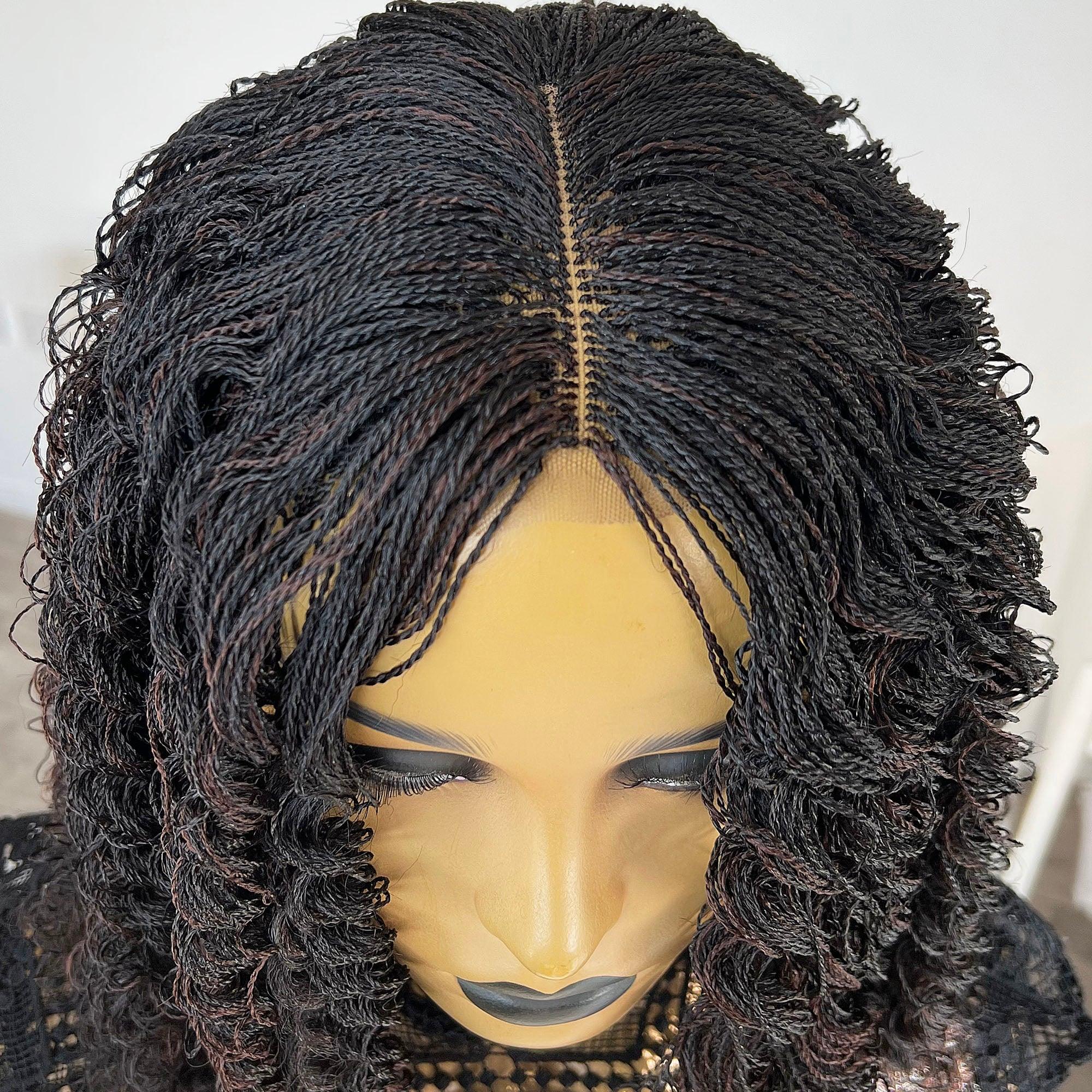 Micro Twists with Curls - Bola - UniqueBraidedWigs