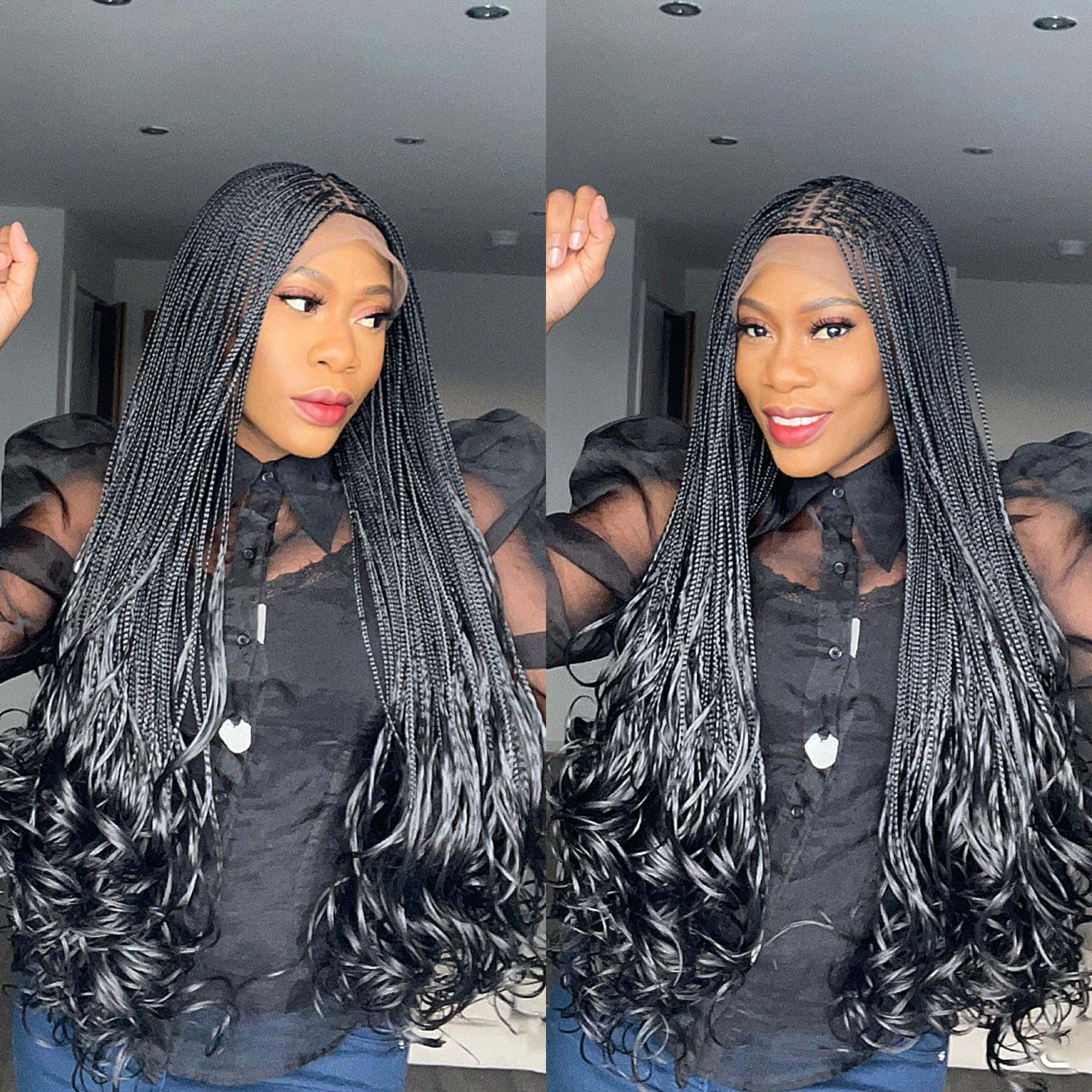 Naomi Curly Braids - Color 1b - UniqueBraidedWigs