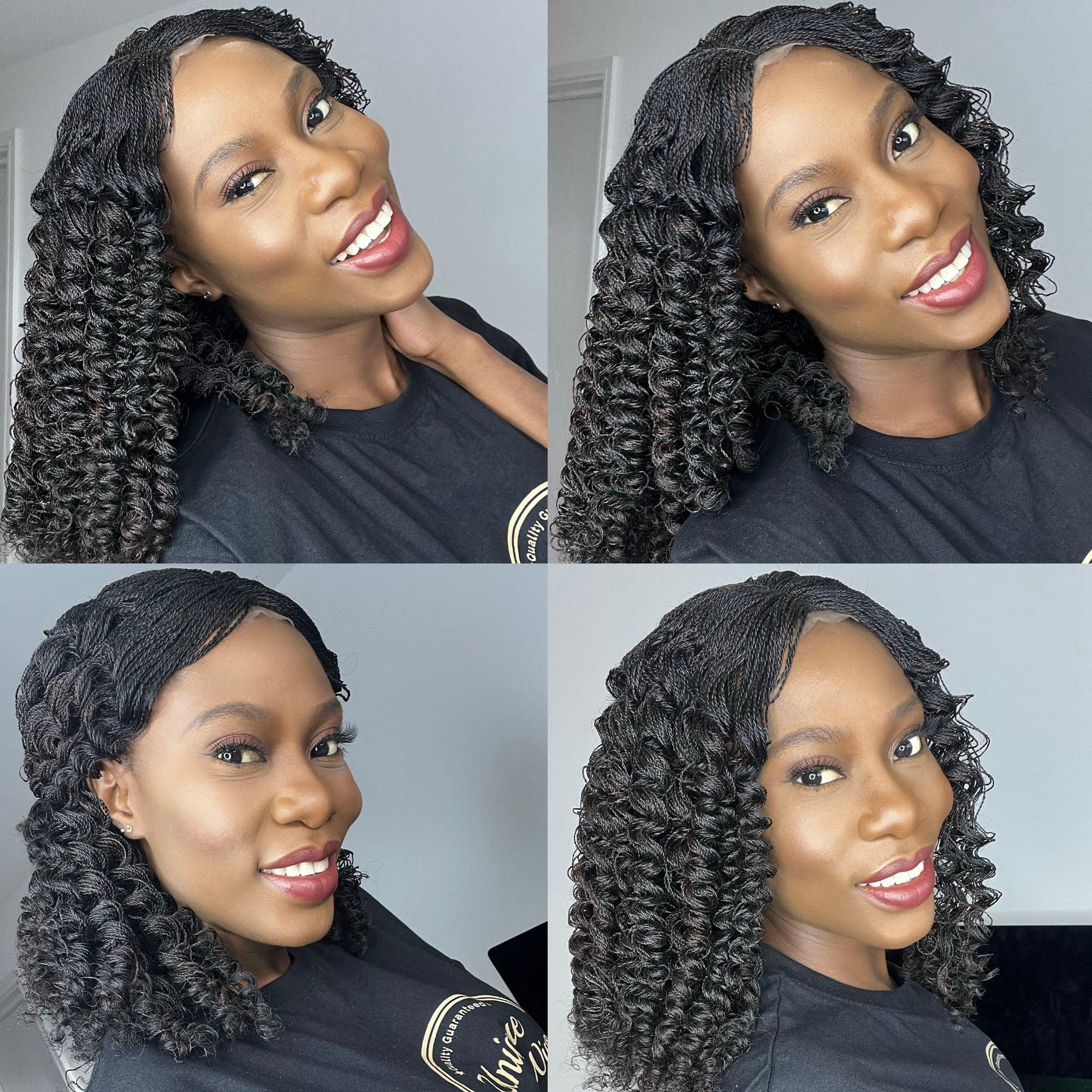 Micro Twists with Curls - Bola - UniqueBraidedWigs