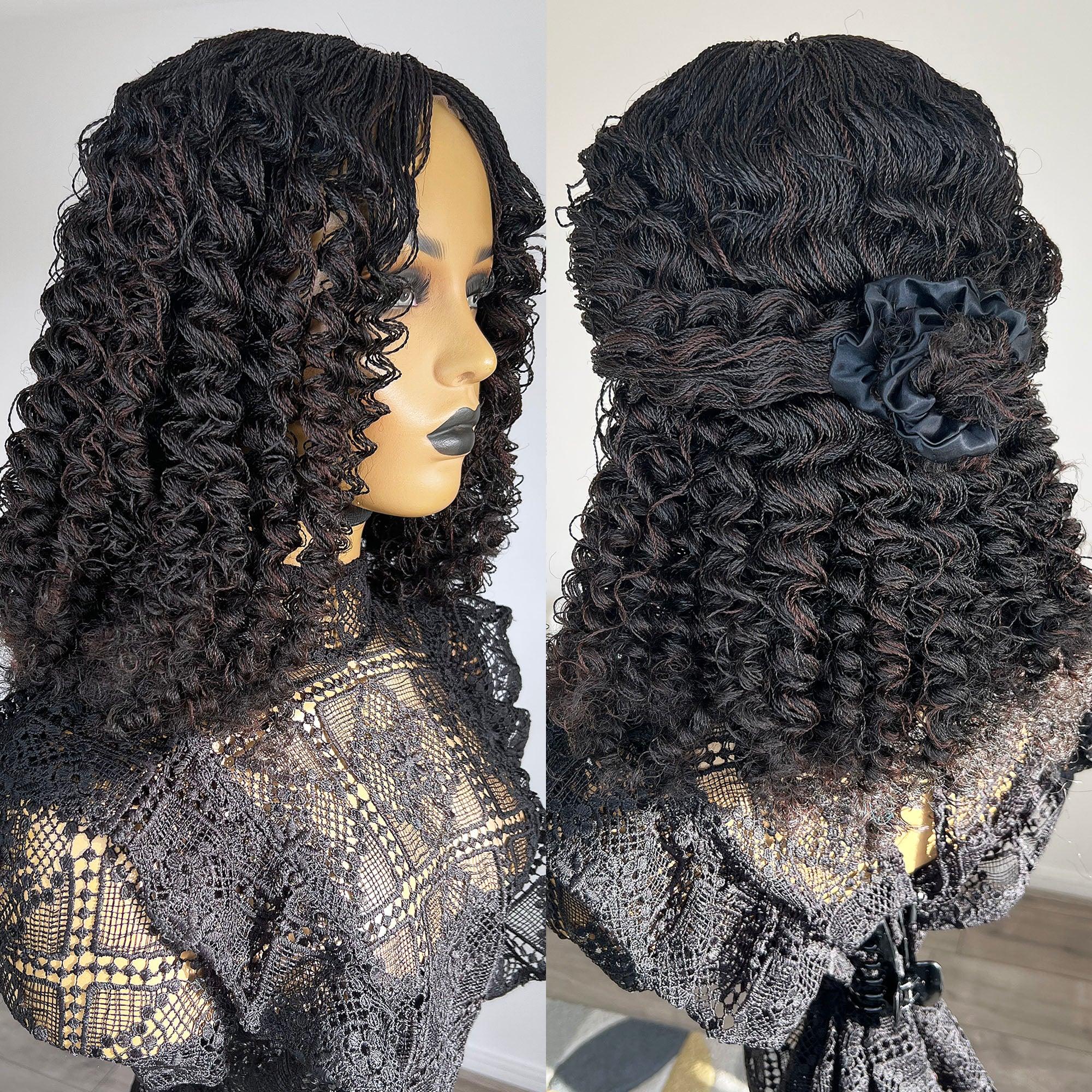 Micro Twists with Curls - Bola - UniqueBraidedWigs
