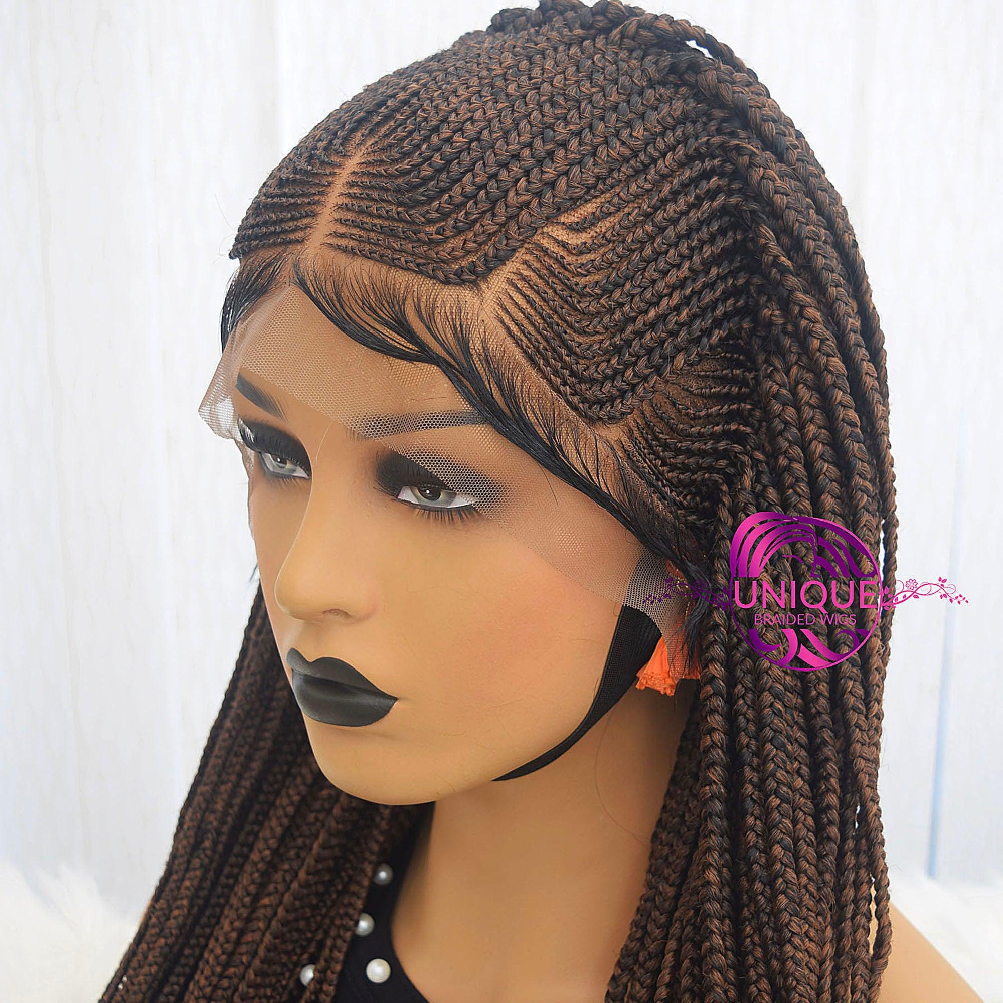 Lace Front Cornrow Braid Wig - Eva - UniqueBraidedWigs