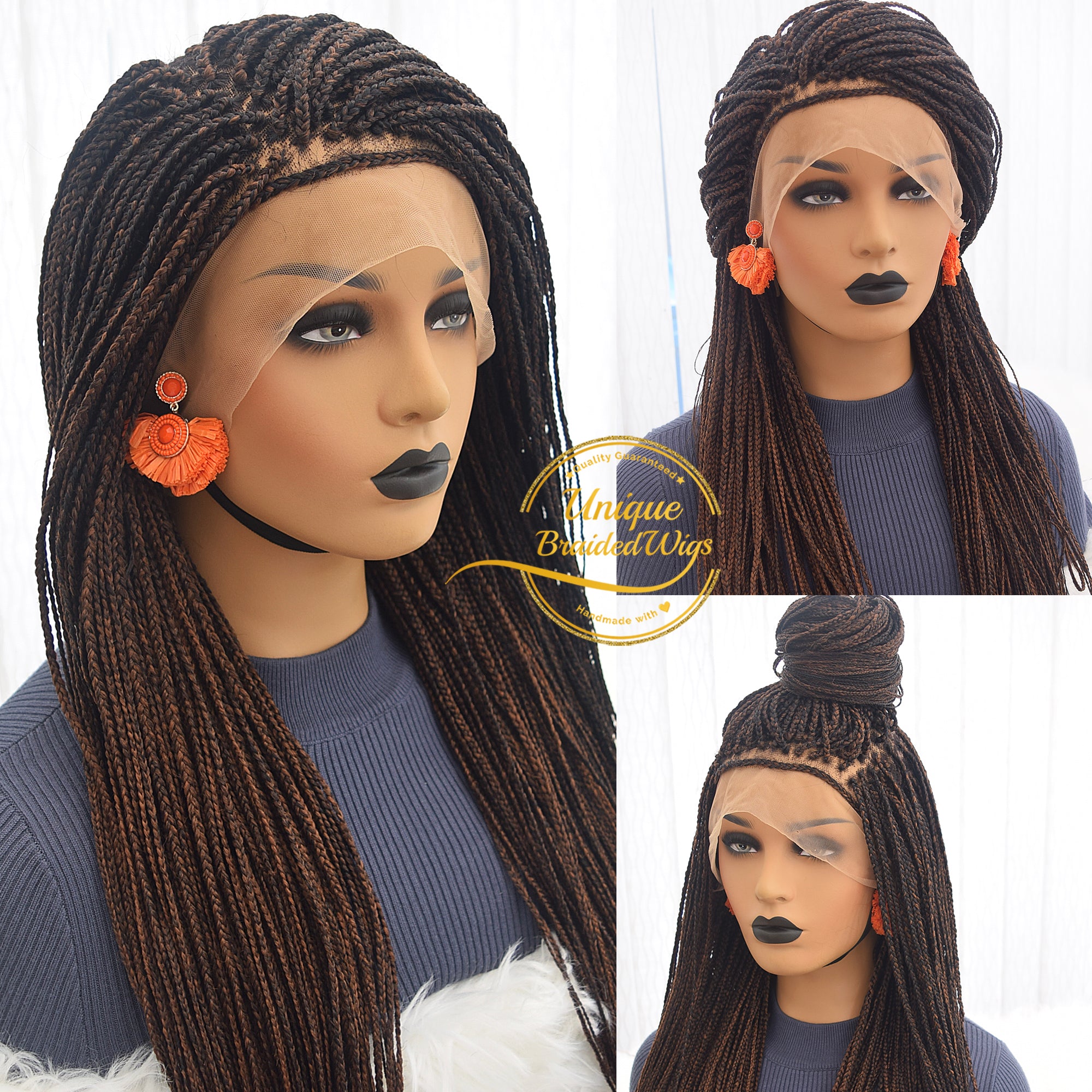 Full Lace Box Braids Wig - Ebony