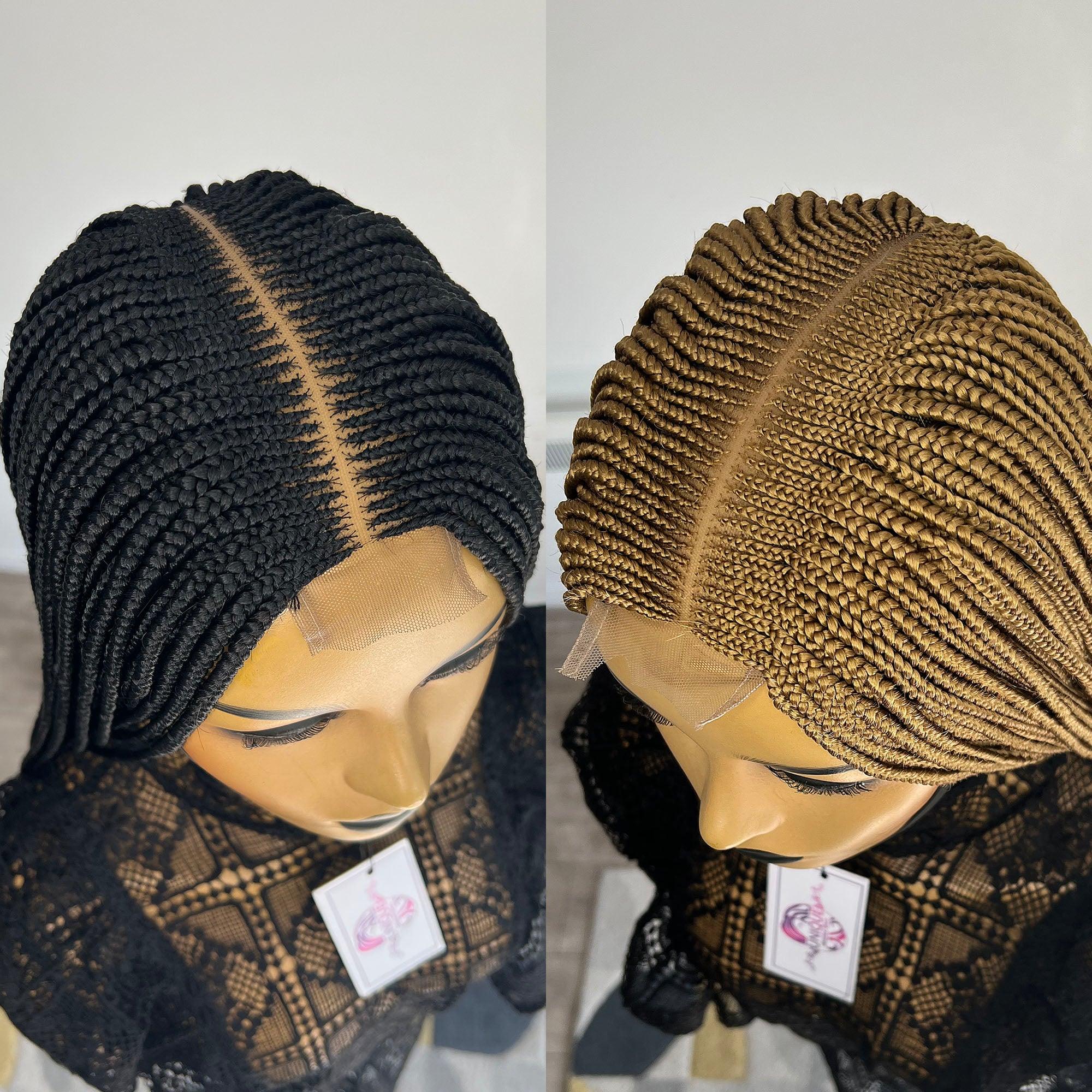 Deep Part Cornrow Braided Wig - Kim - UniqueBraidedWigs