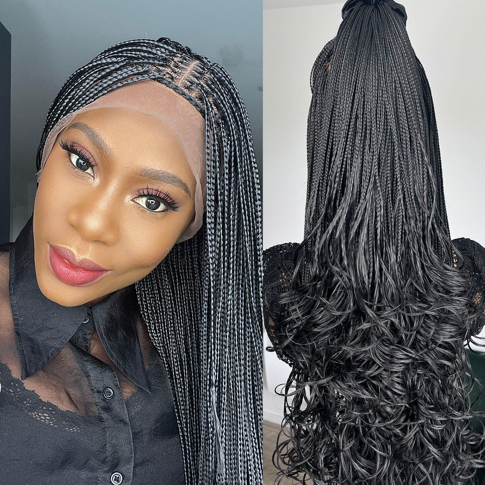 Naomi Curly Braids - Color 1b - UniqueBraidedWigs