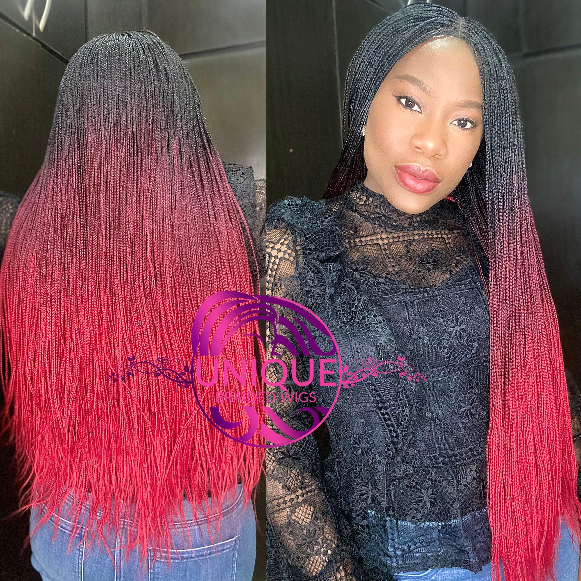 Ombre Tone Knotless Braided Wig - Ade - UniqueBraidedWigs