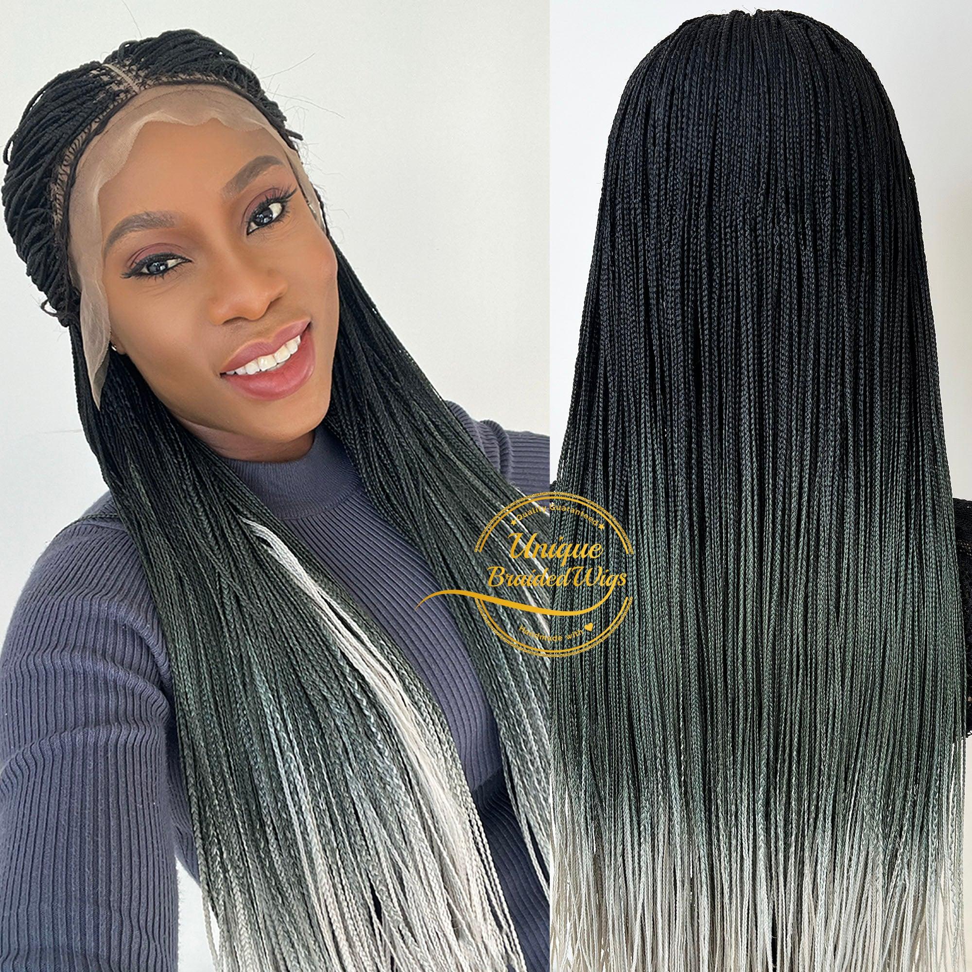 Ombre Tone Knotless Braided Wig - Ade - UniqueBraidedWigs