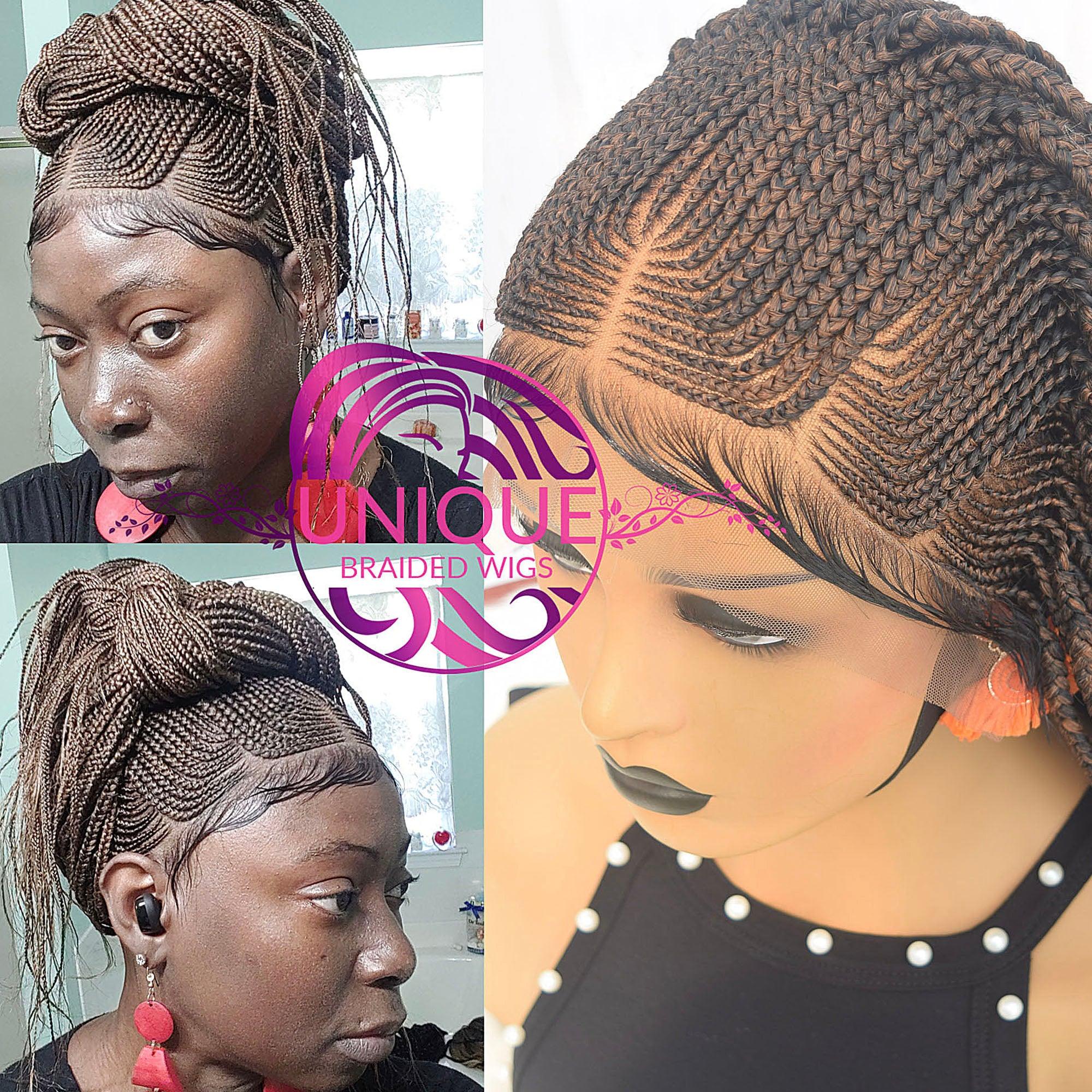 Lace Front Cornrow Braid Wig - Eva - UniqueBraidedWigs