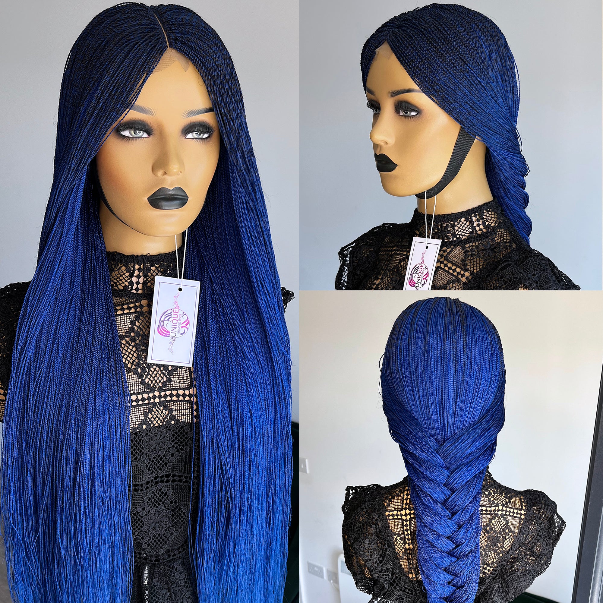 Unique Needle Senegalese Twists Wig - Blue