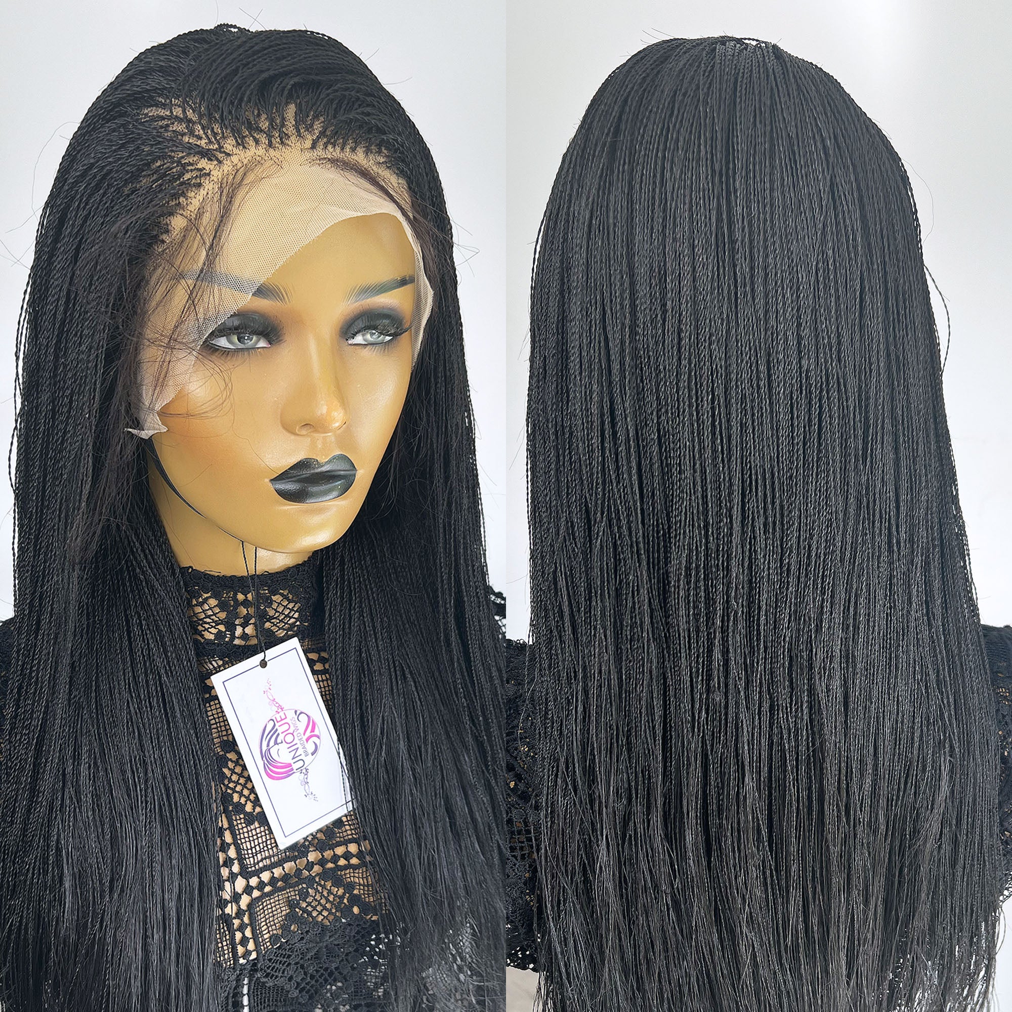 Lace Front Unique Micro Needle Senegalese Twists Wig - #1b