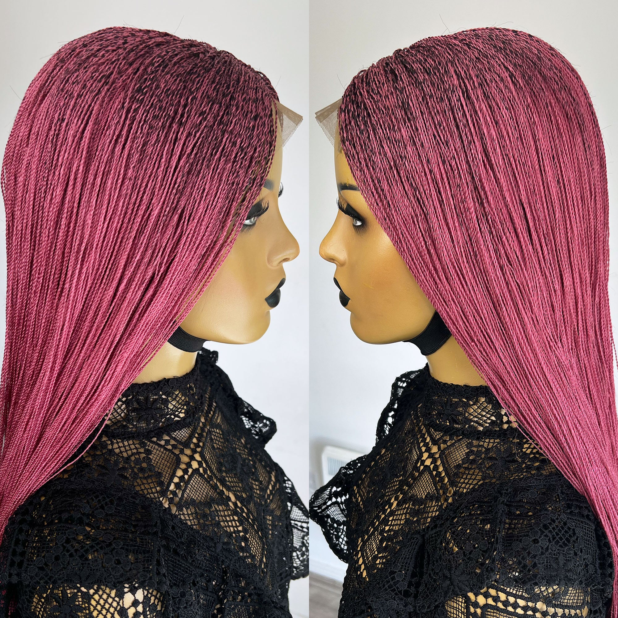 Unique Micro Needle Senegalese Twists Braid Wig - Pinkberry