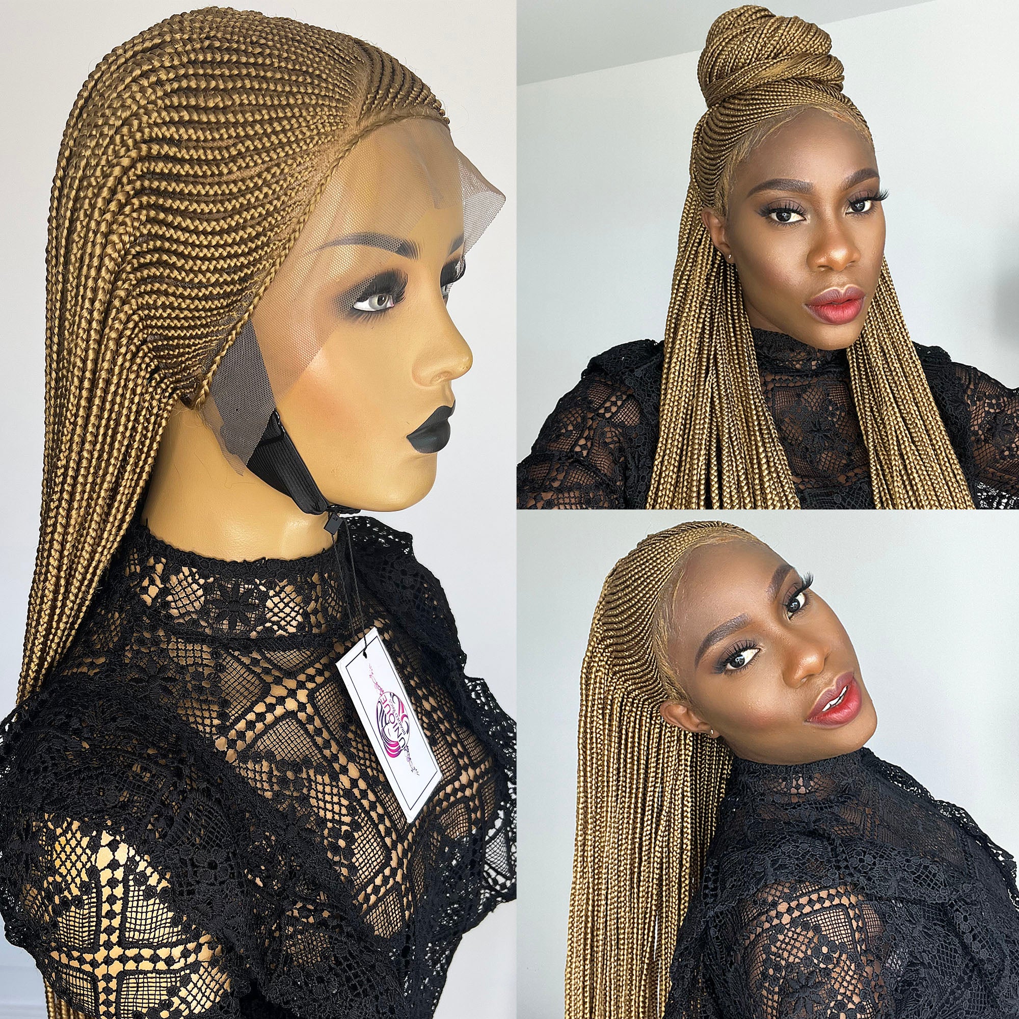 Lace Front Cornrow Braids Wig - Nedra