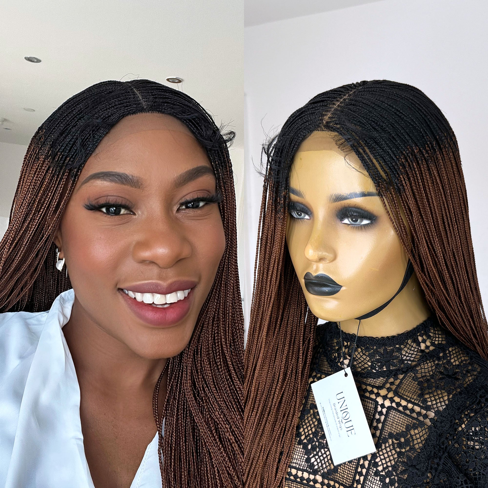 Micro Box Braided Wig - #1b/30 ombre (18 inches)