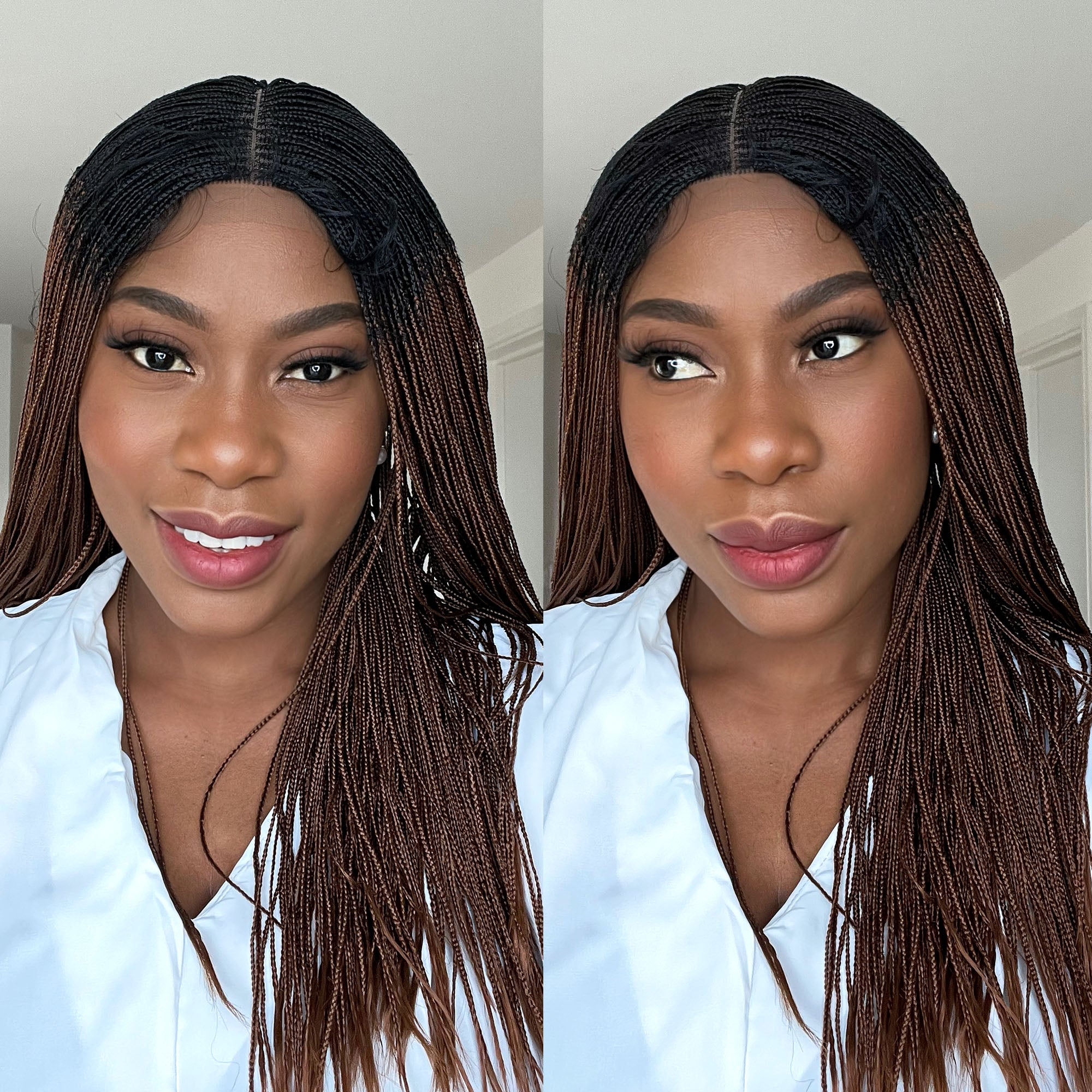 Micro Box Braided Wig - #1b/30 ombre (18 inches)