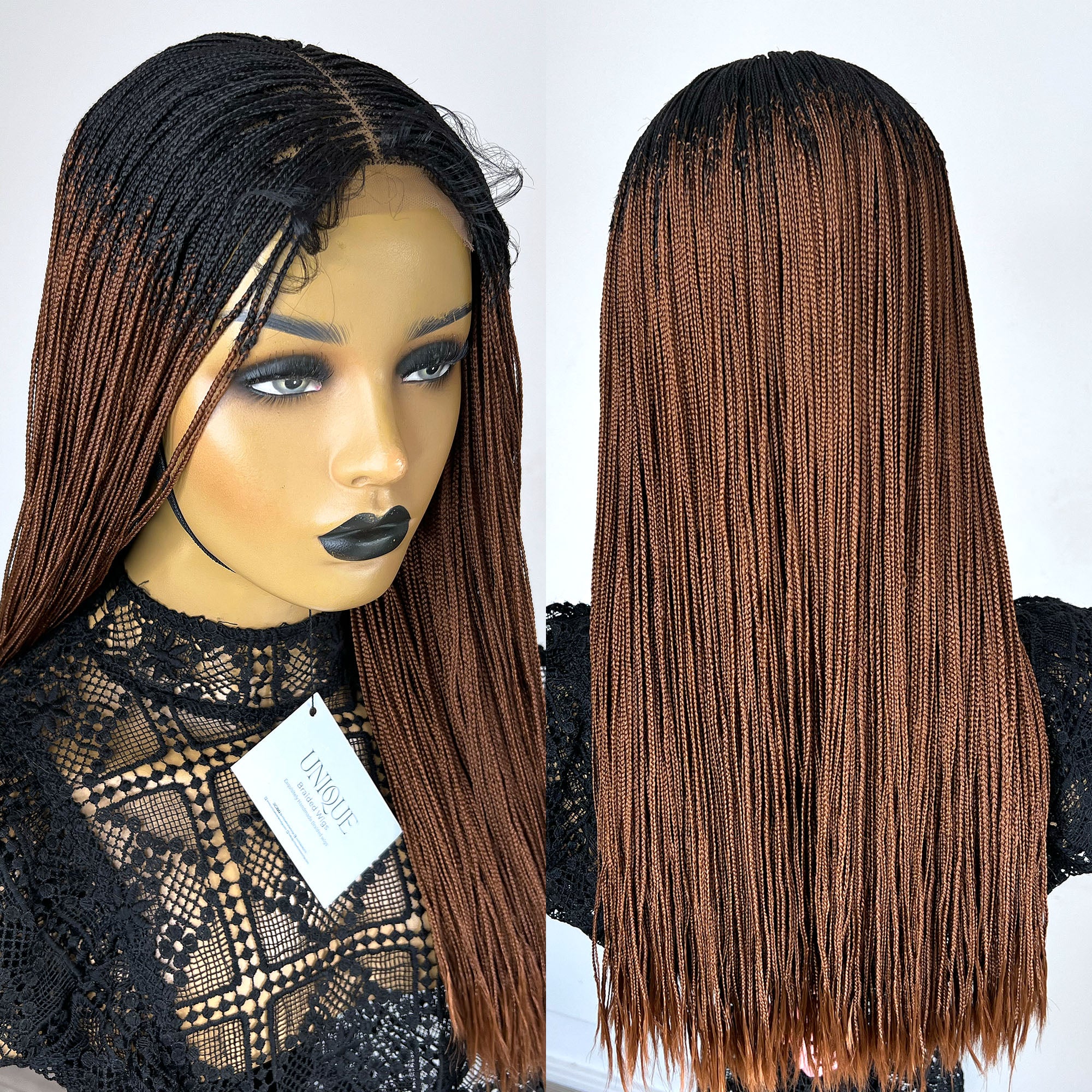 Micro Box Braided Wig - #1b/30 ombre (18 inches)