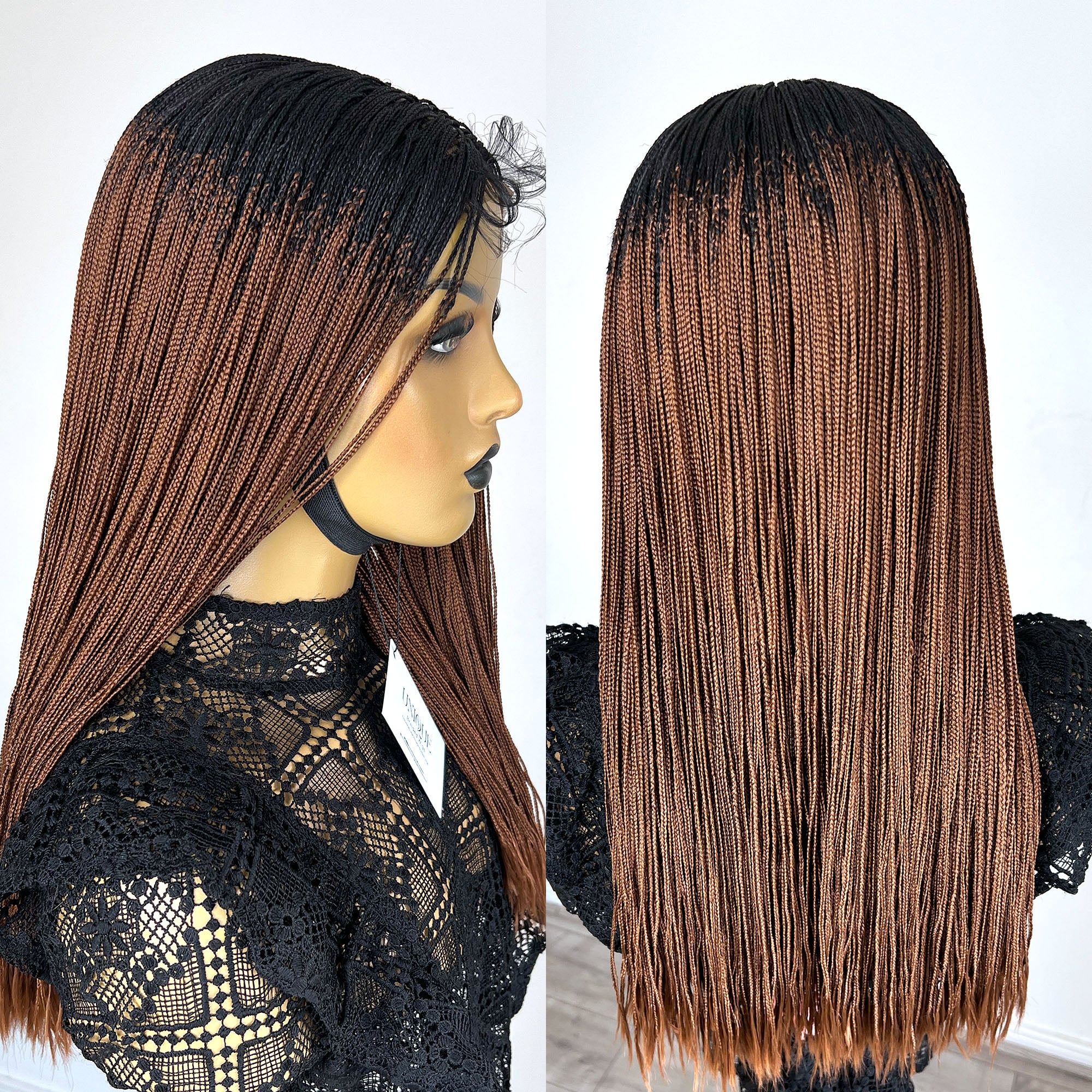 Micro Box Braided Wig - #1b/30 ombre (18 inches)