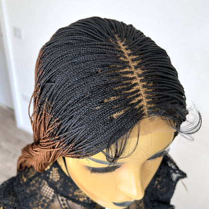 Micro Box Braided Wig - #1b/30 ombre (18 inches)