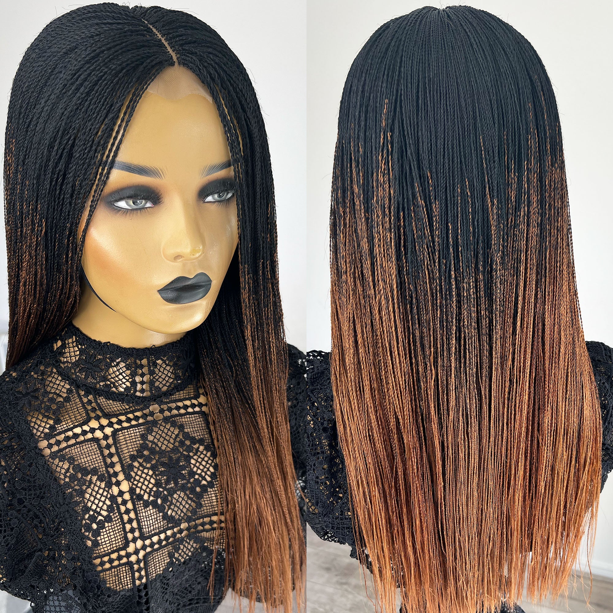 Unique Micro Needle Senegalese Twists Wig - #1b/30 ombre (20 inches) - UniqueBraidedWigs